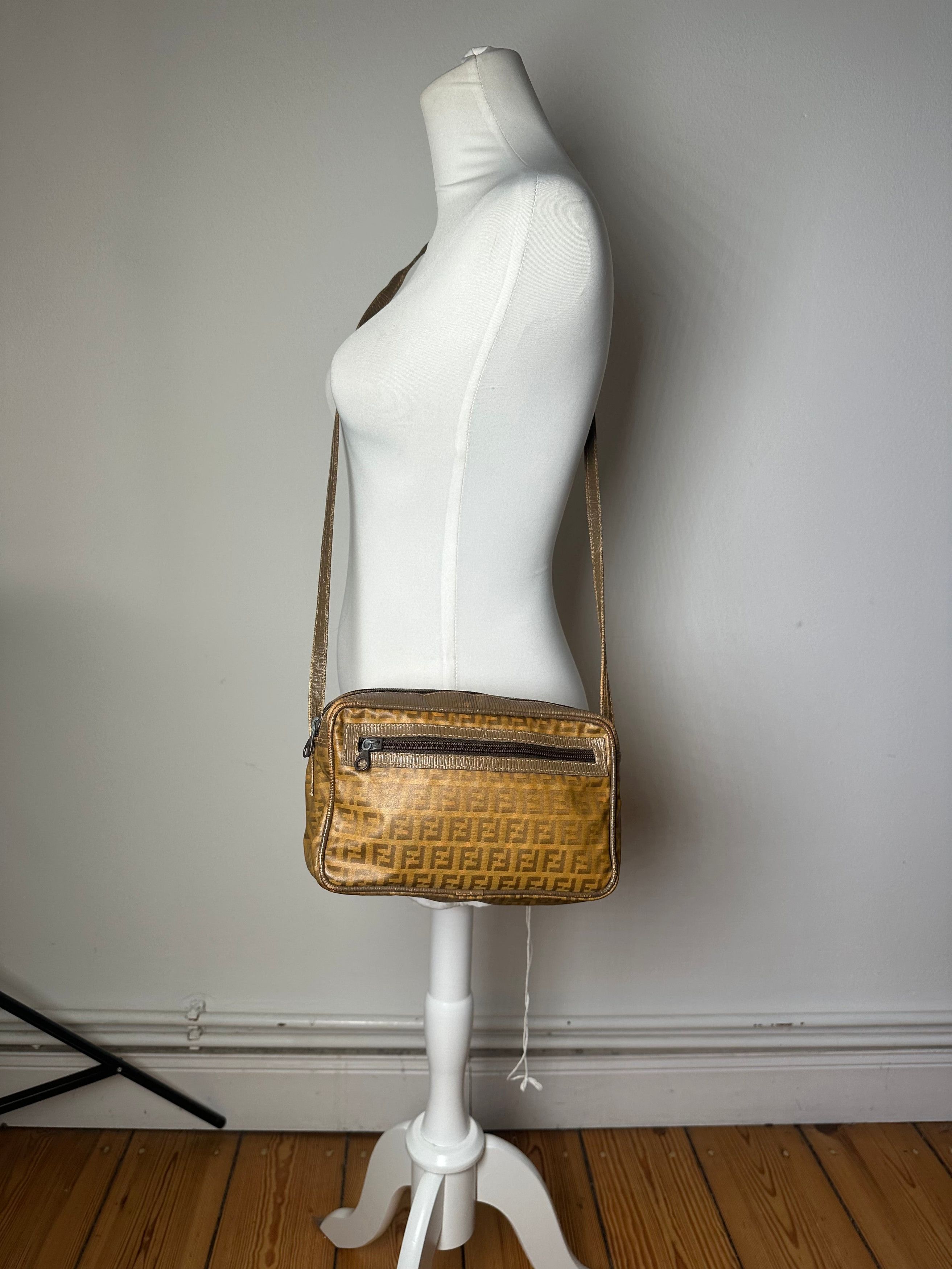 Fendi Vintage Crossbody Bag FF Logo Pattern Brown Fabric Size ONE SIZE - 6 Thumbnail