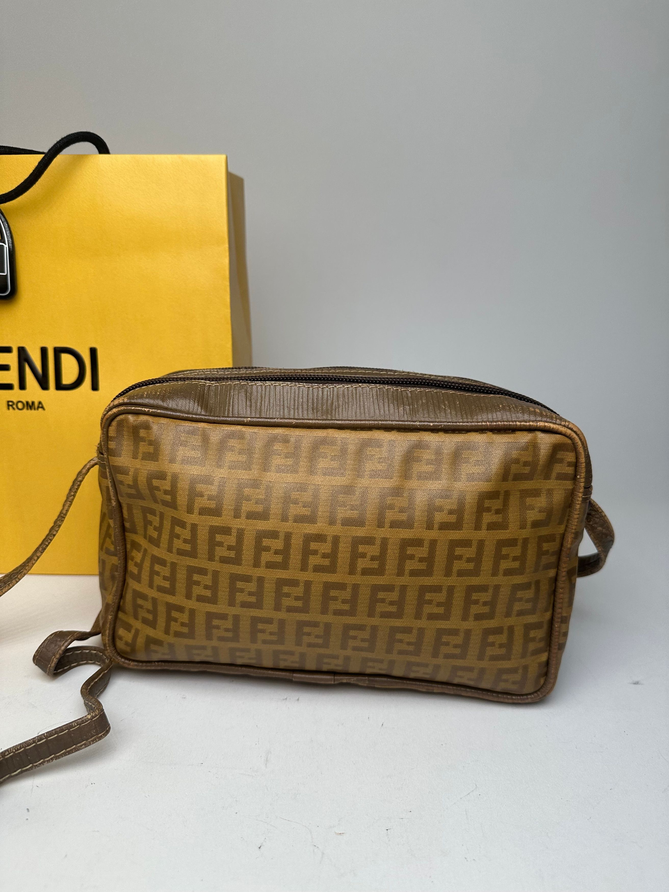 Fendi Vintage Crossbody Bag FF Logo Pattern Brown Fabric Size ONE SIZE - 14 Thumbnail
