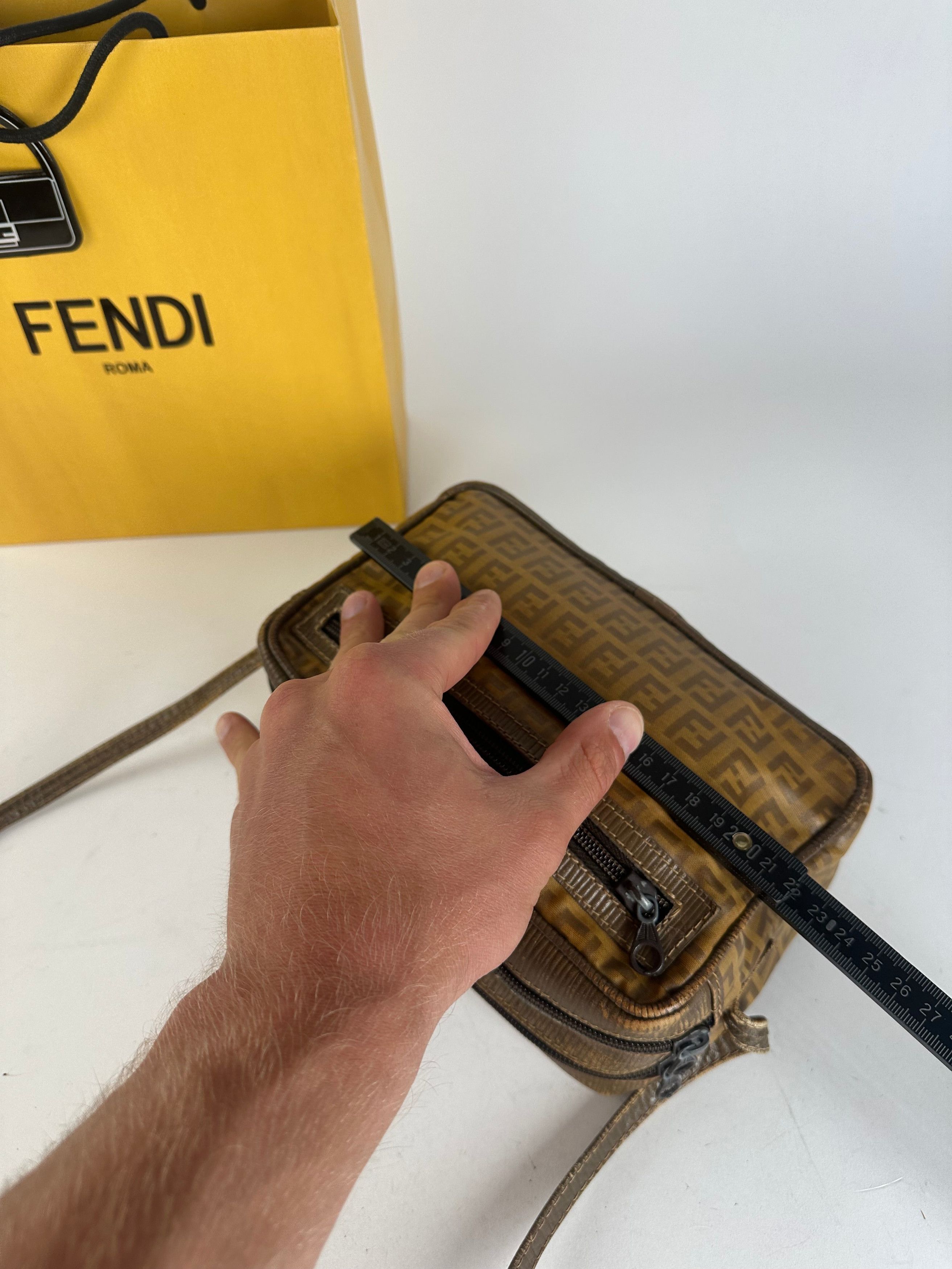 Fendi Vintage Crossbody Bag FF Logo Pattern Brown Fabric Size ONE SIZE - 10 Thumbnail
