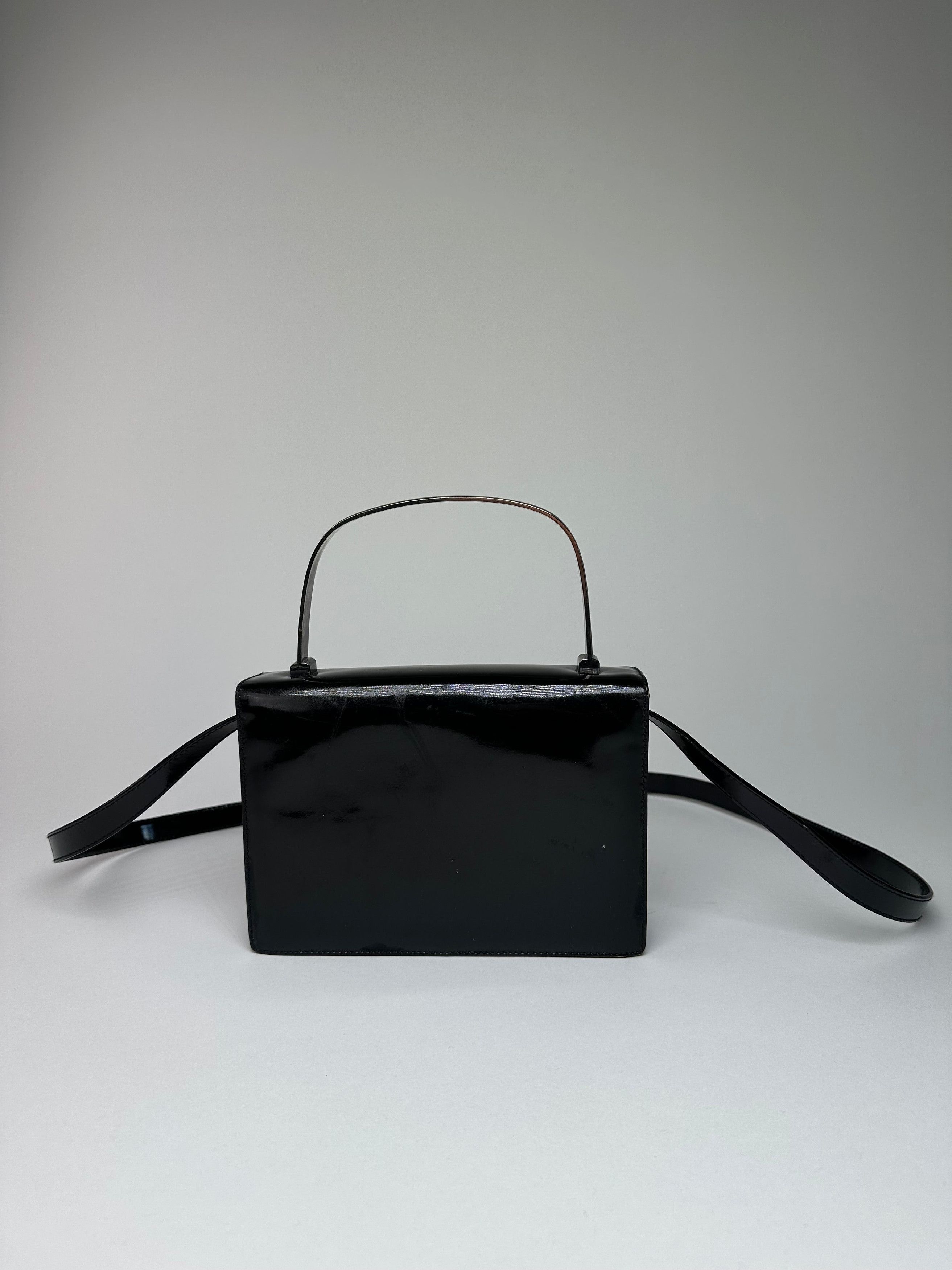 Salvatore Ferragamo Vintage Patent Crossbody Bag Black Size ONE SIZE - 2 Thumbnail