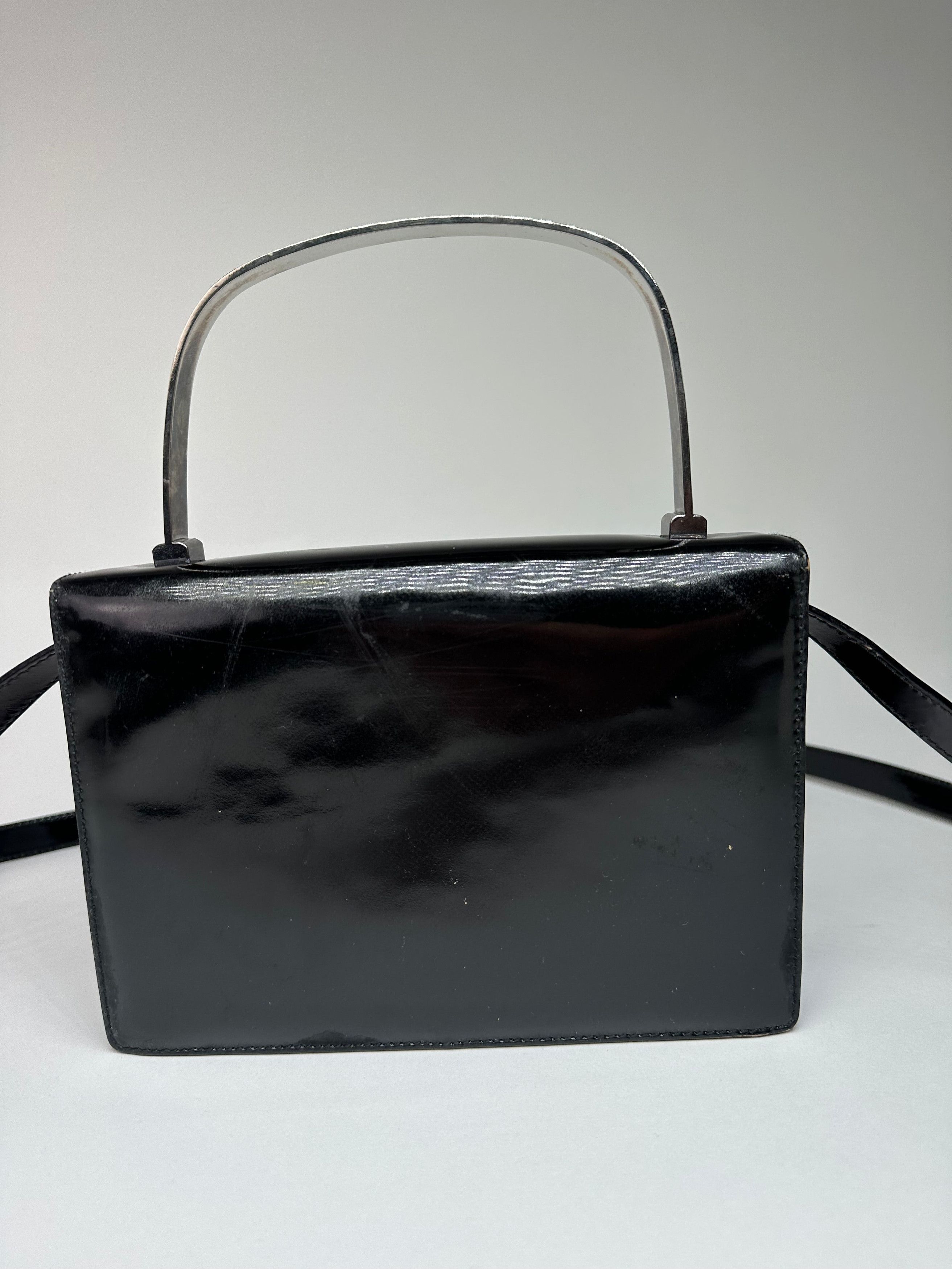 Salvatore Ferragamo Vintage Patent Crossbody Bag Black Size ONE SIZE - 13 Thumbnail