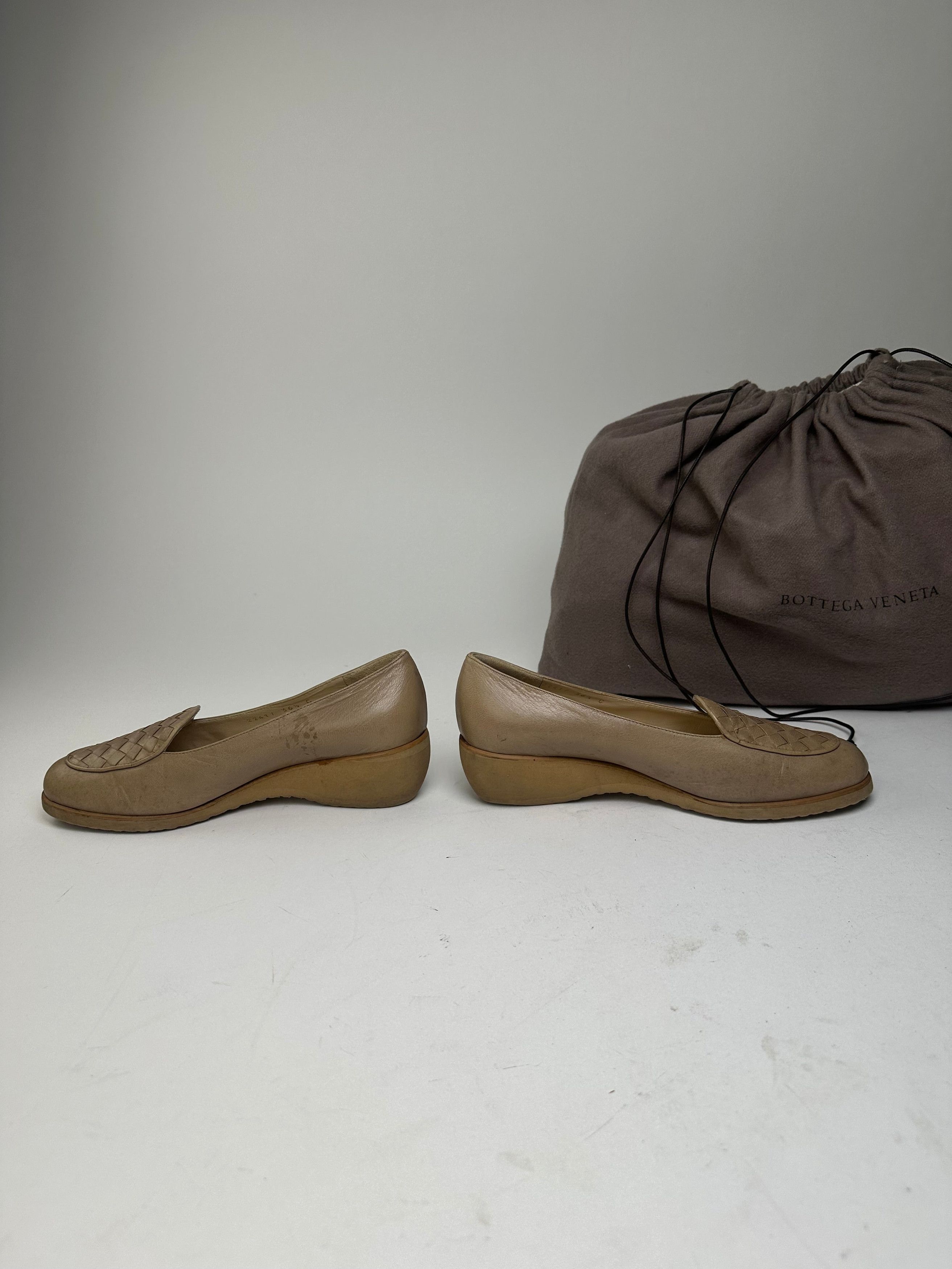 Bottega Veneta Vintage Leather Loafers Beige EU36.5 Woven Size US 5.5 / IT 35.5 - 7 Thumbnail