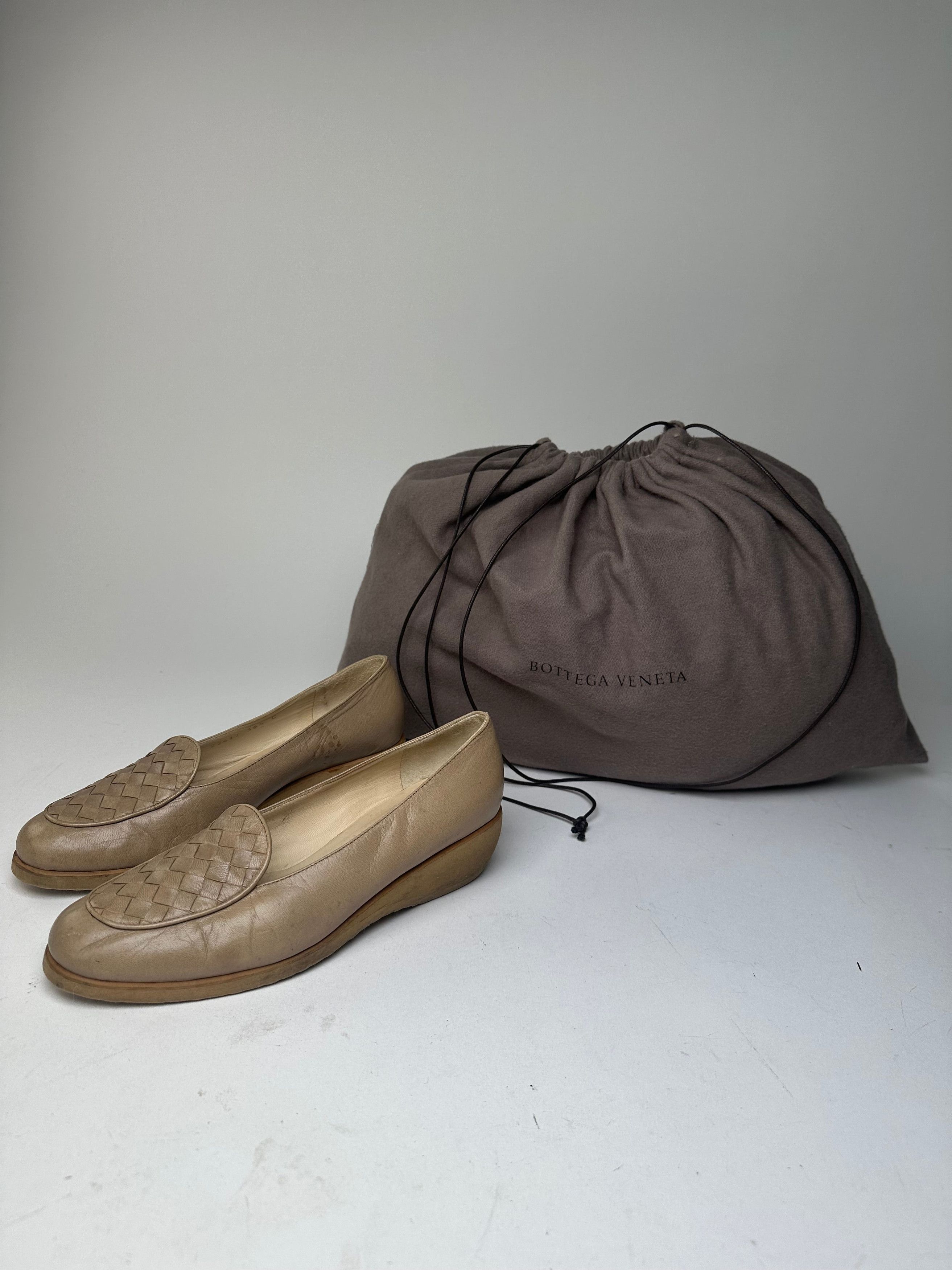 Bottega Veneta Vintage Leather Loafers Beige EU36.5 Woven Size US 5.5 / IT 35.5 - 6 Thumbnail