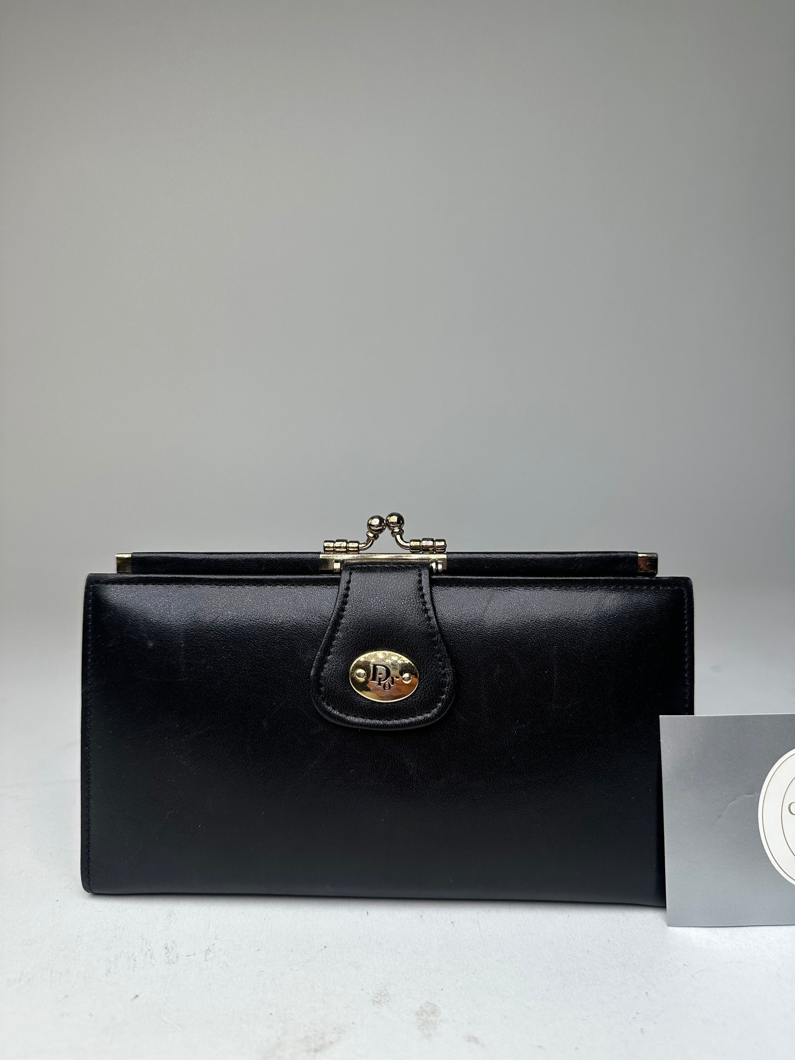 Dior Vintage Leather Wallet Black Size ONE SIZE - 7 Thumbnail