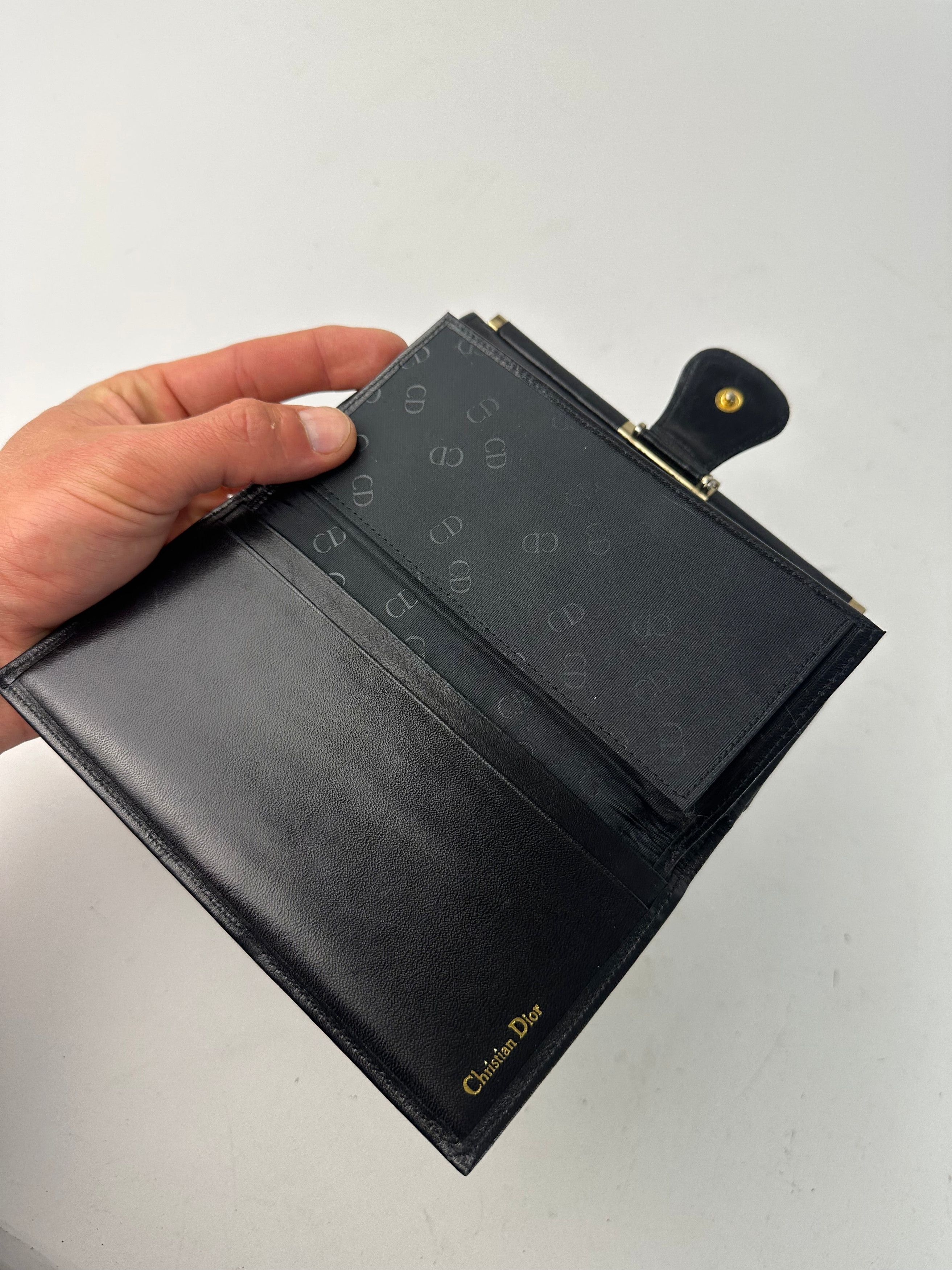 Dior Vintage Leather Wallet Black Size ONE SIZE - 6 Thumbnail