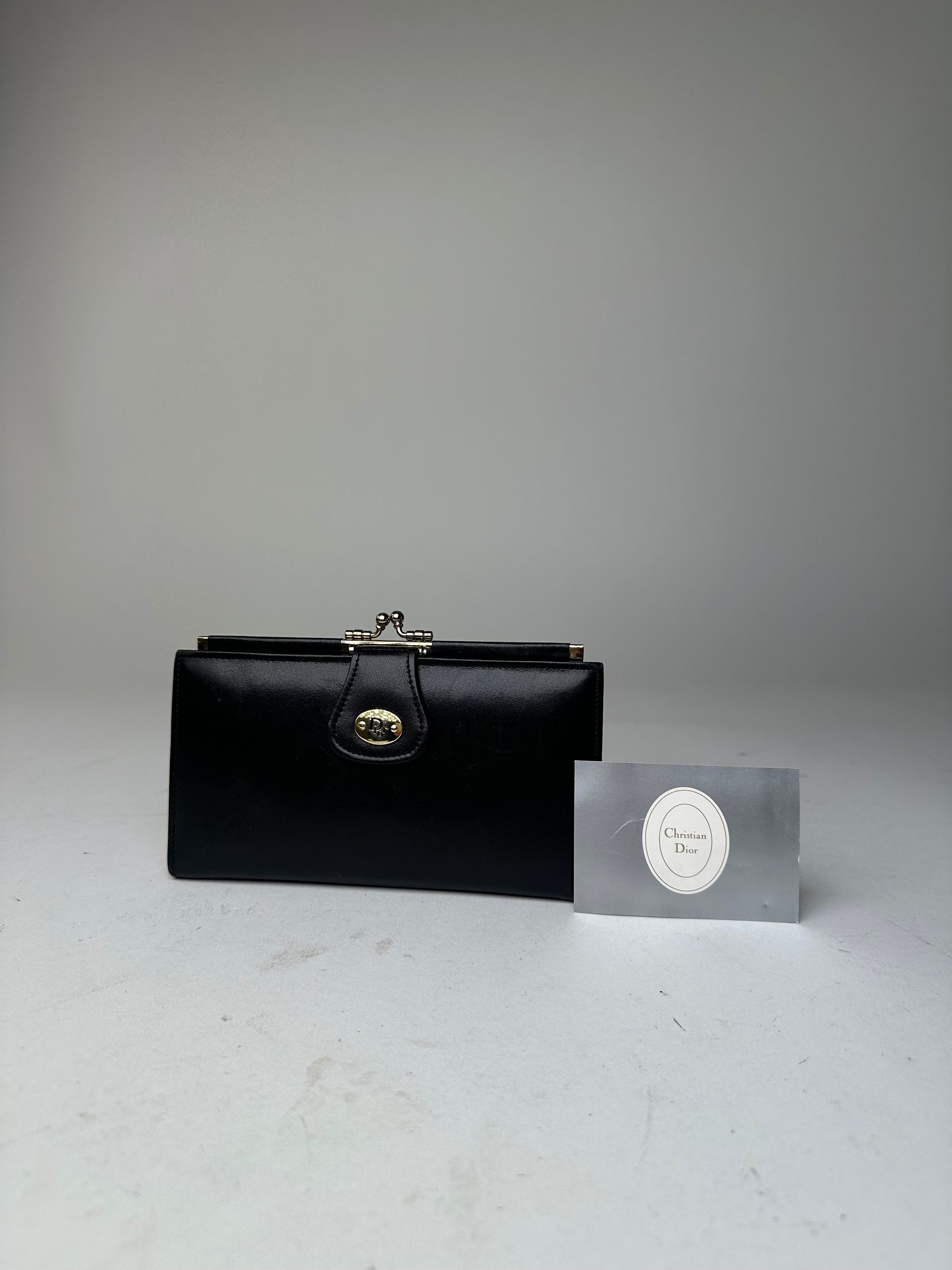 Dior Vintage Leather Wallet Black Size ONE SIZE - 11 Thumbnail