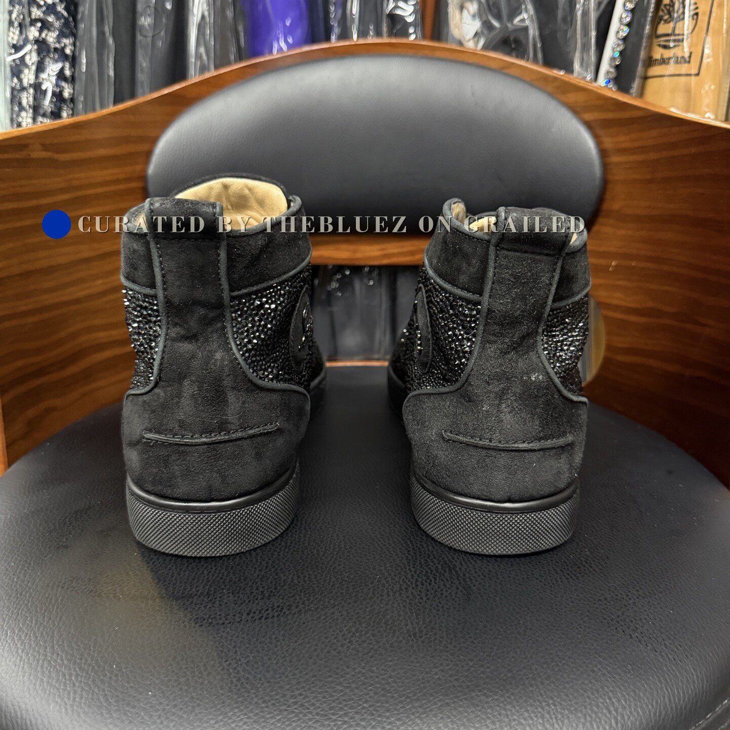 Christian Louboutin Christian Louboutin Black Diamond High-Top Sneakers Size US 8 / EU 41 - 3 Thumbnail