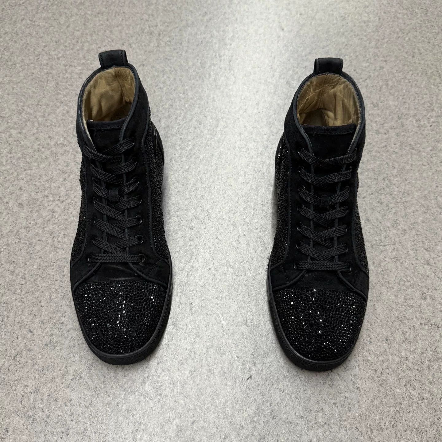 Christian Louboutin Christian Louboutin Black Diamond High-Top Sneakers Size US 8 / EU 41 - 8 Thumbnail