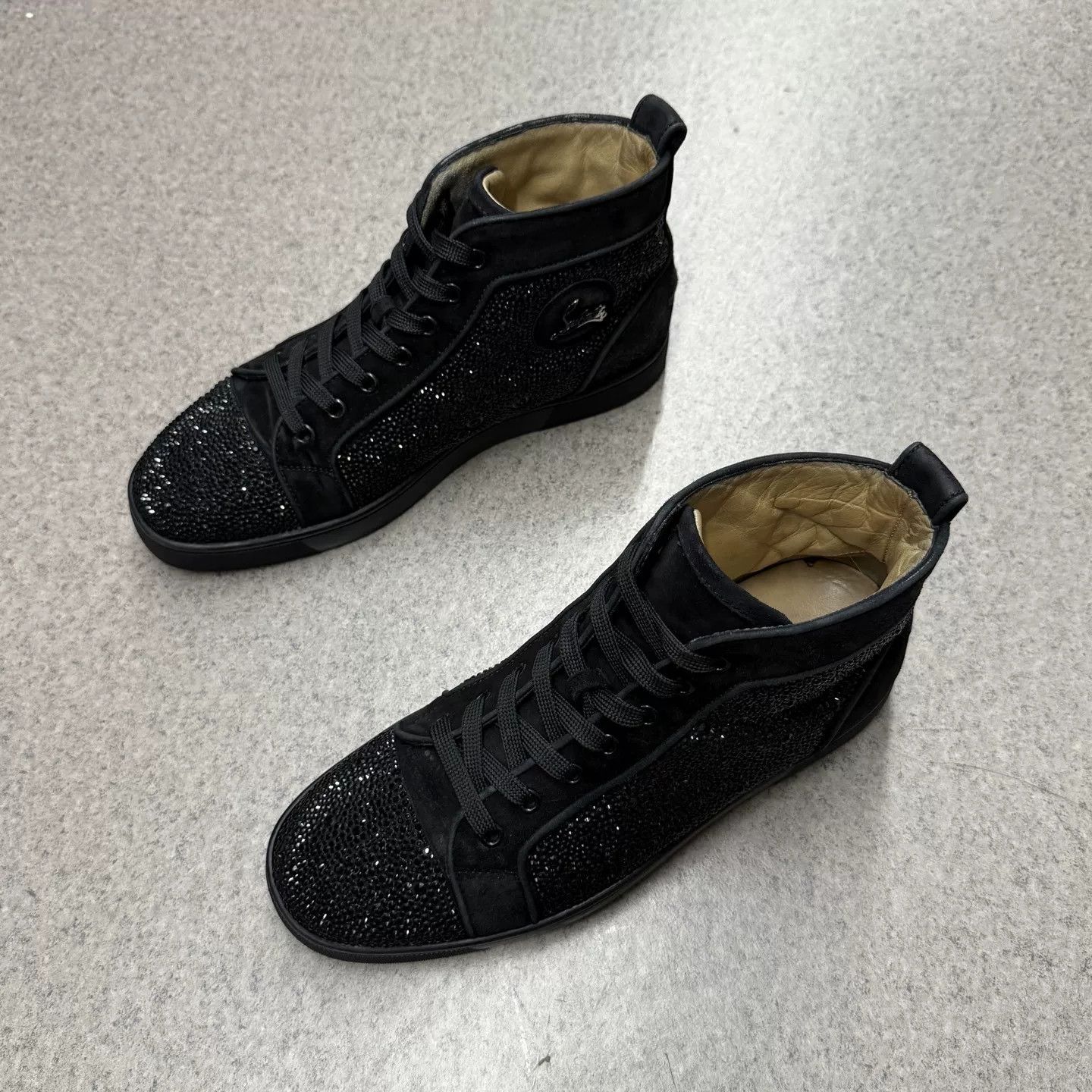 Christian Louboutin Christian Louboutin Black Diamond High-Top Sneakers Size US 8 / EU 41 - 5 Thumbnail