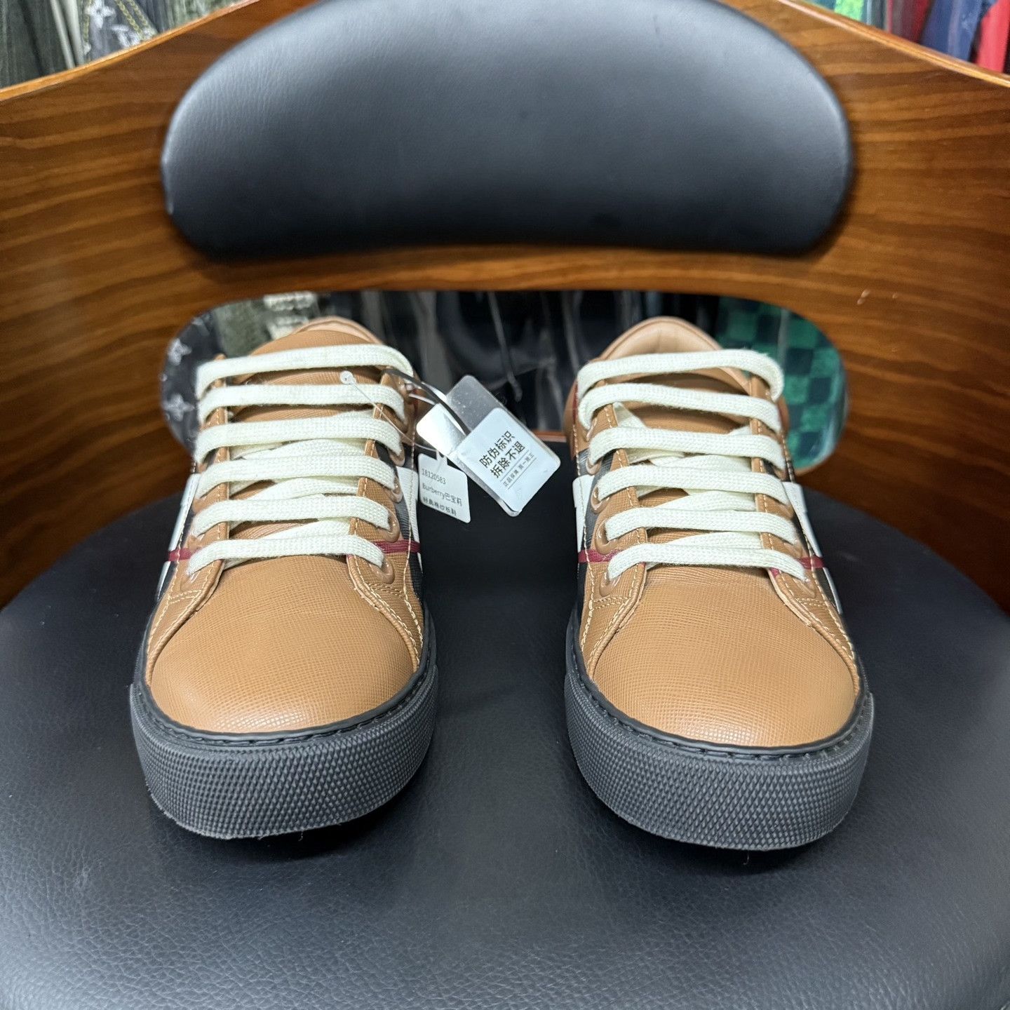 Burberry Burberry Classic Check Brown Sneakers Size US 4 / IT 34 - 2 Thumbnail