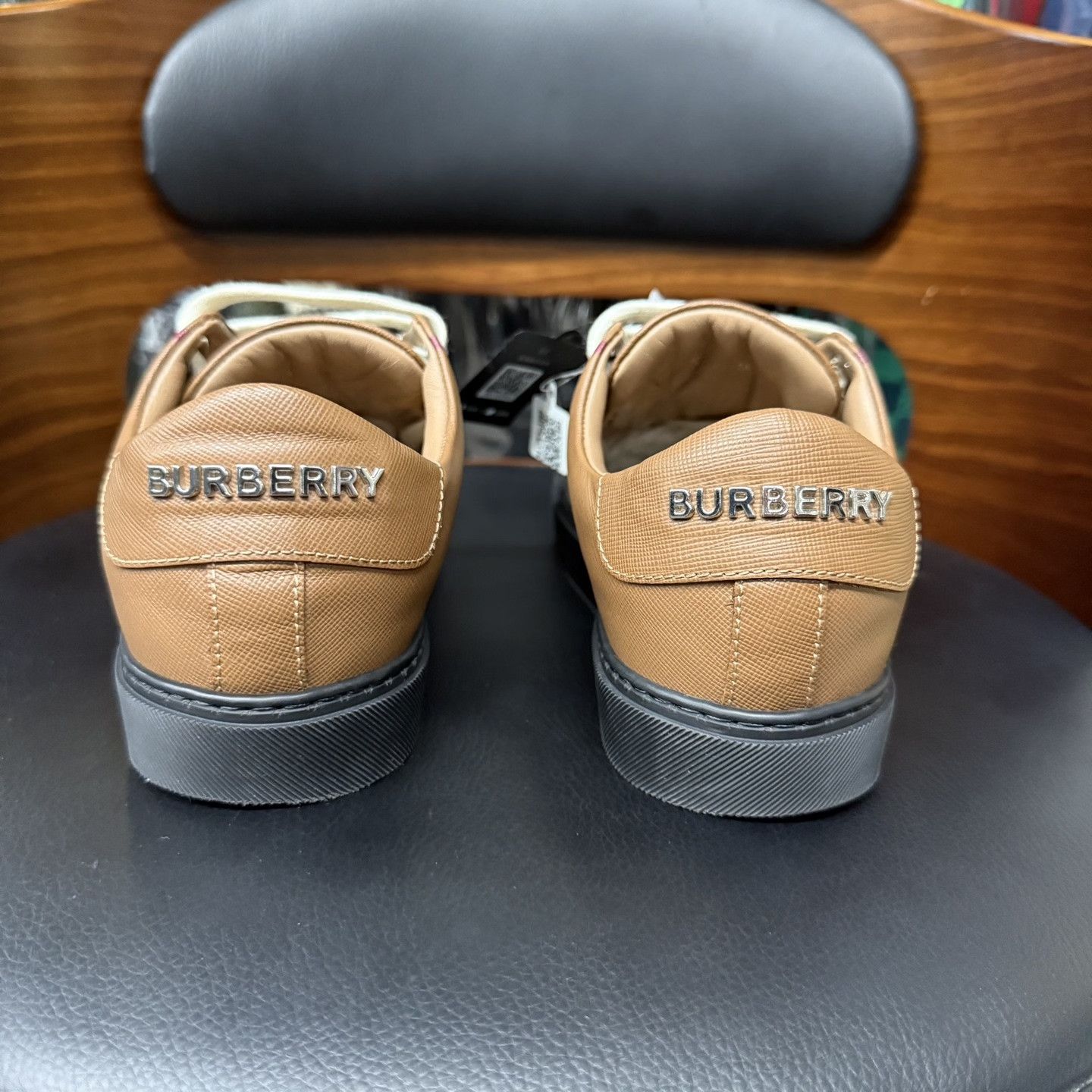 Burberry Burberry Classic Check Brown Sneakers Size US 4 / IT 34 - 3 Thumbnail