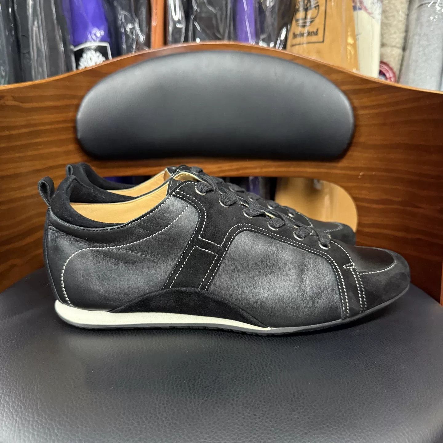 Hermes Hermes Black Calfskin Casual Trainers Size US 7.5 / EU 40-41 - 4 Thumbnail