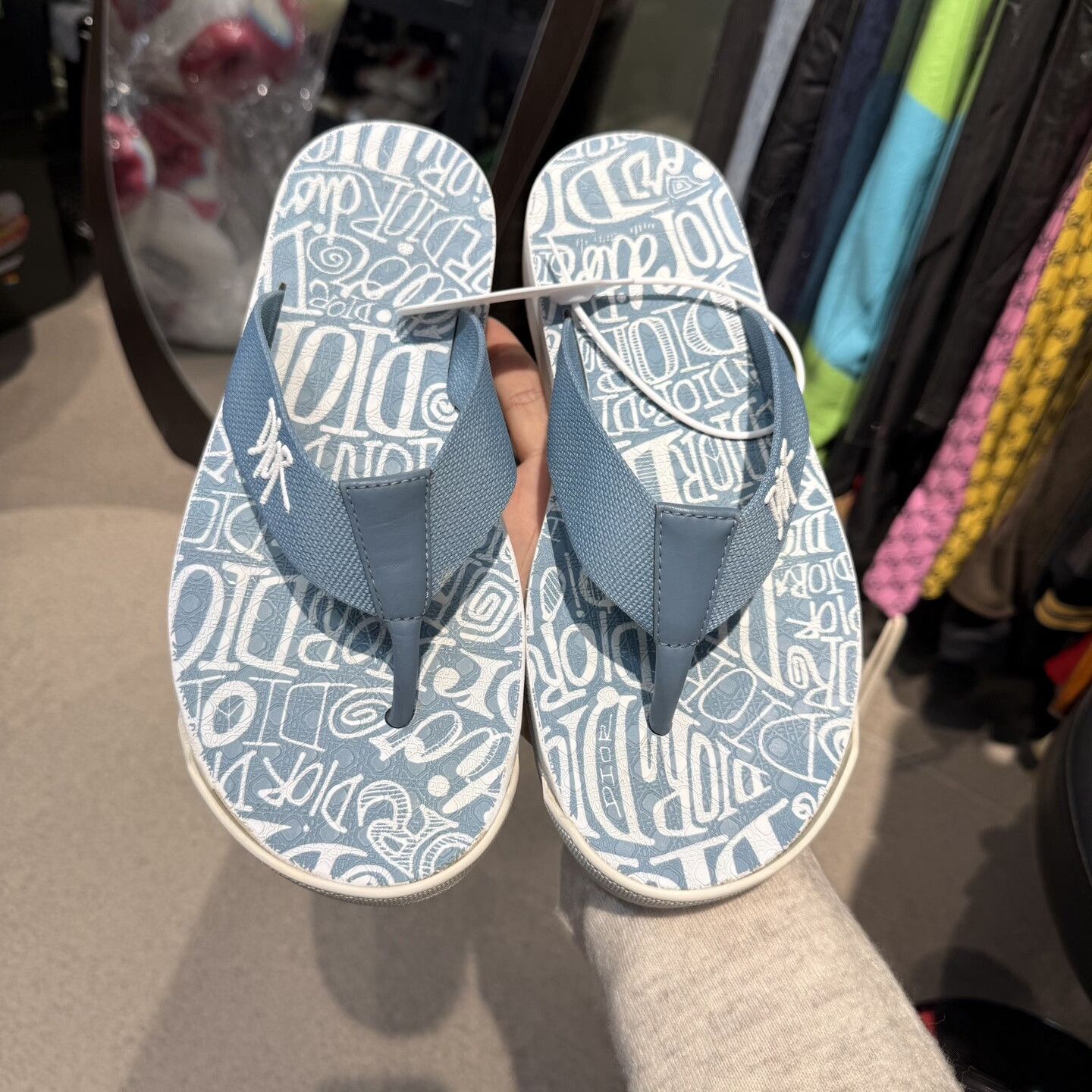 Dior Dior x Stussy Blue Flip-Flops Size US 8 / EU 41 - 8 Thumbnail