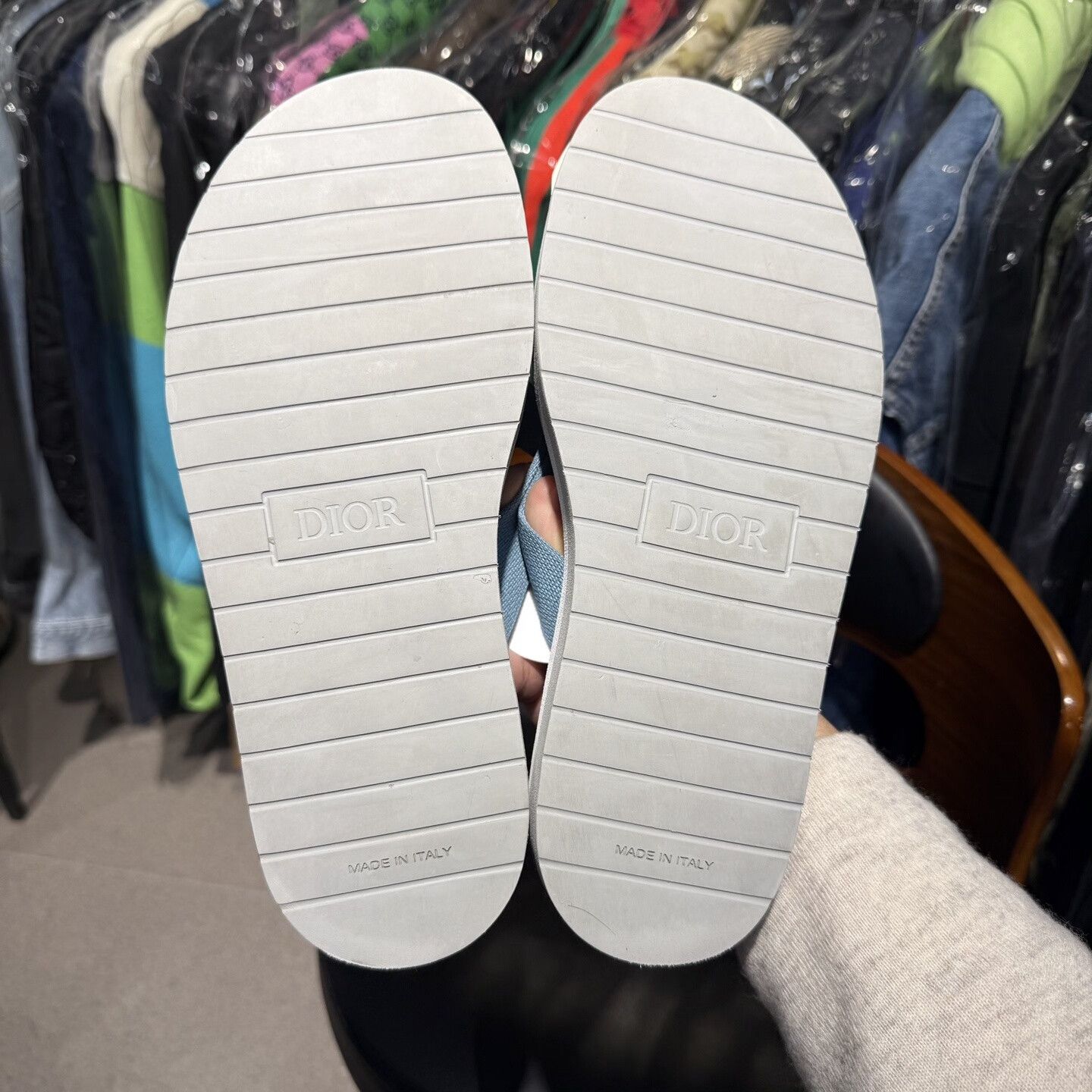 Dior Dior x Stussy Blue Flip-Flops Size US 8 / EU 41 - 9 Thumbnail