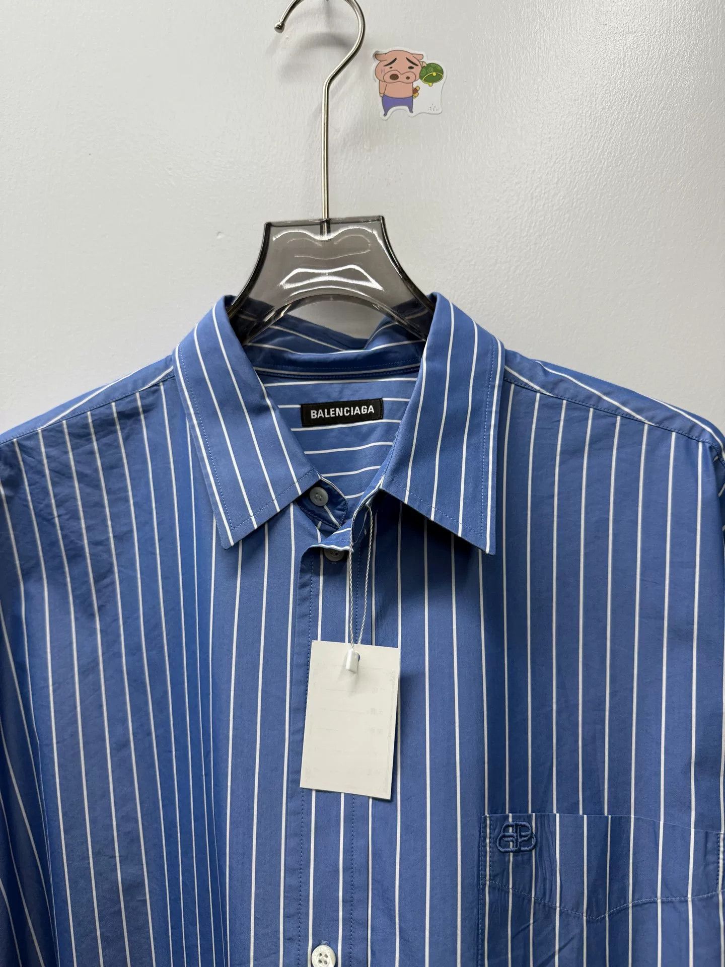 Balenciaga Balenciaga New Lock Button Striped Shirt Size US M / EU 48-50 / 2 - 3 Thumbnail