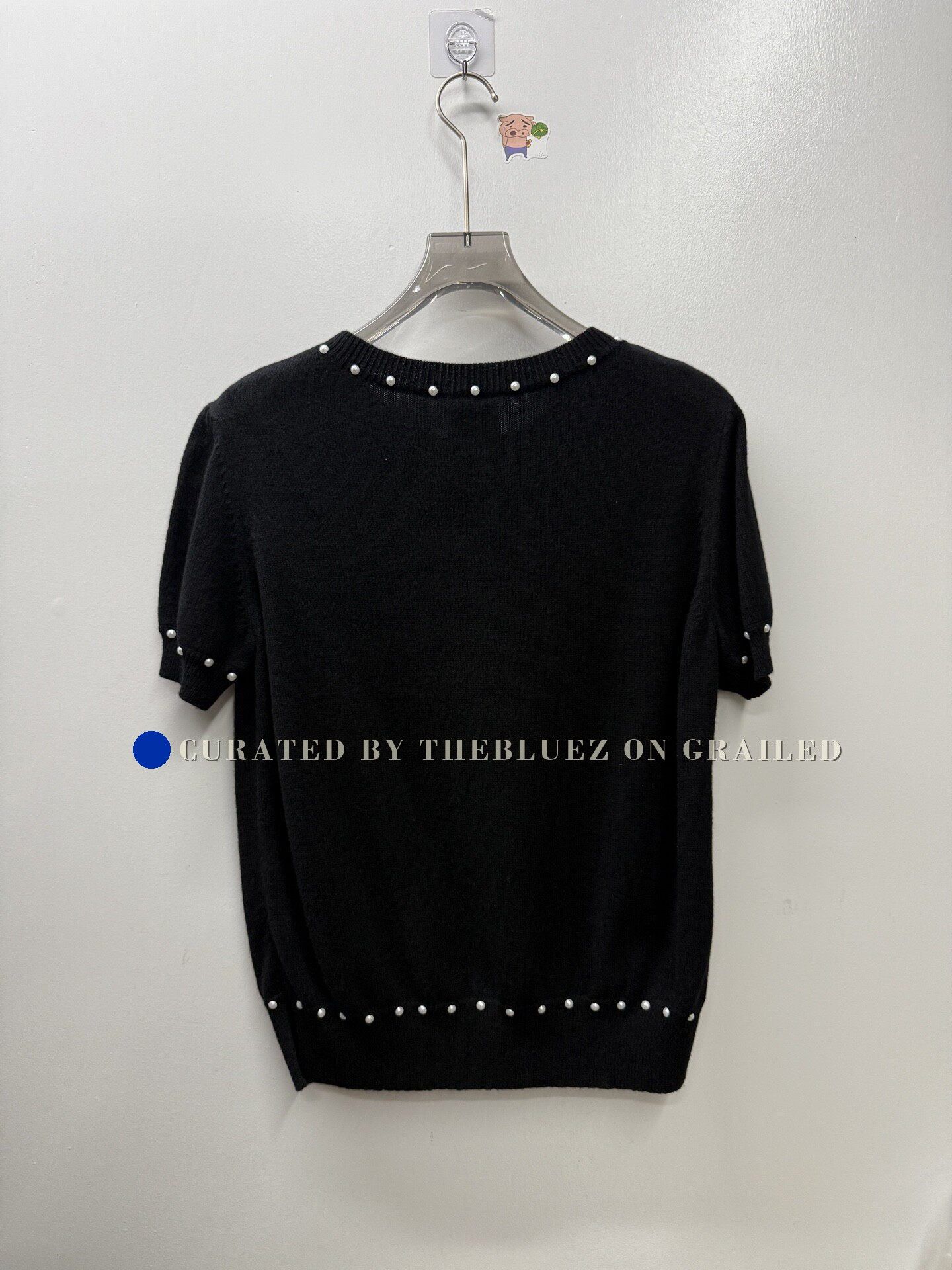 Chanel Chanel Black Pearl Wool Short-Sleeve Size S / US 4 / IT 40 - 4 Thumbnail