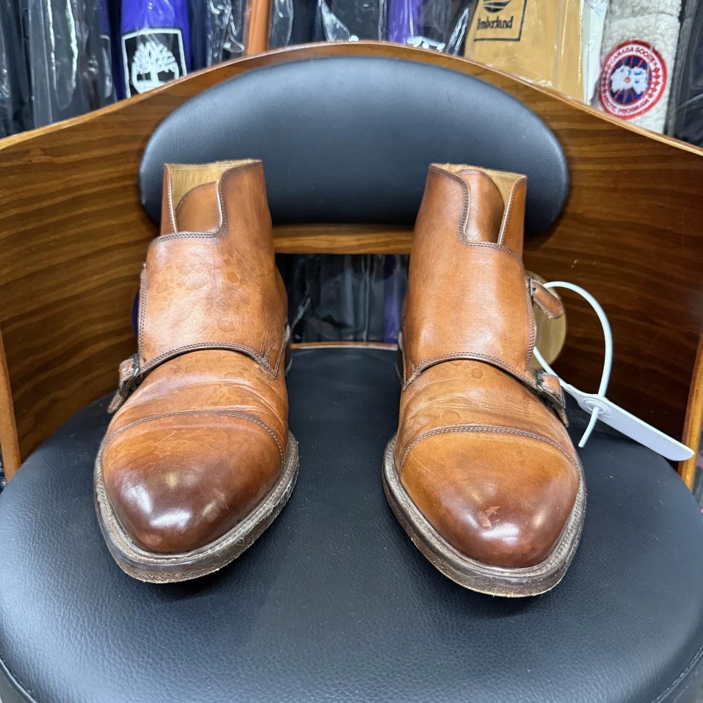 Suitsupply Suitsupply Italian Brown Calf Leather Double Monk Shoes Size US 10 / EU 43 - 2 Thumbnail