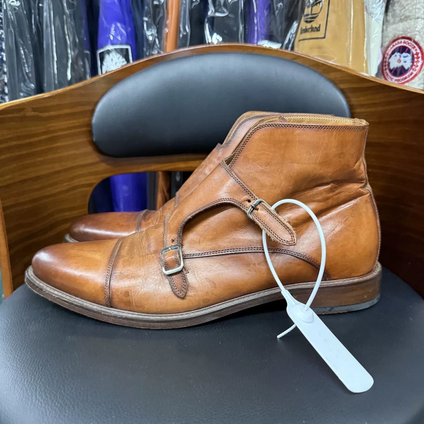 Suitsupply Suitsupply Italian Brown Calf Leather Double Monk Shoes Size US 10 / EU 43 - 6 Thumbnail