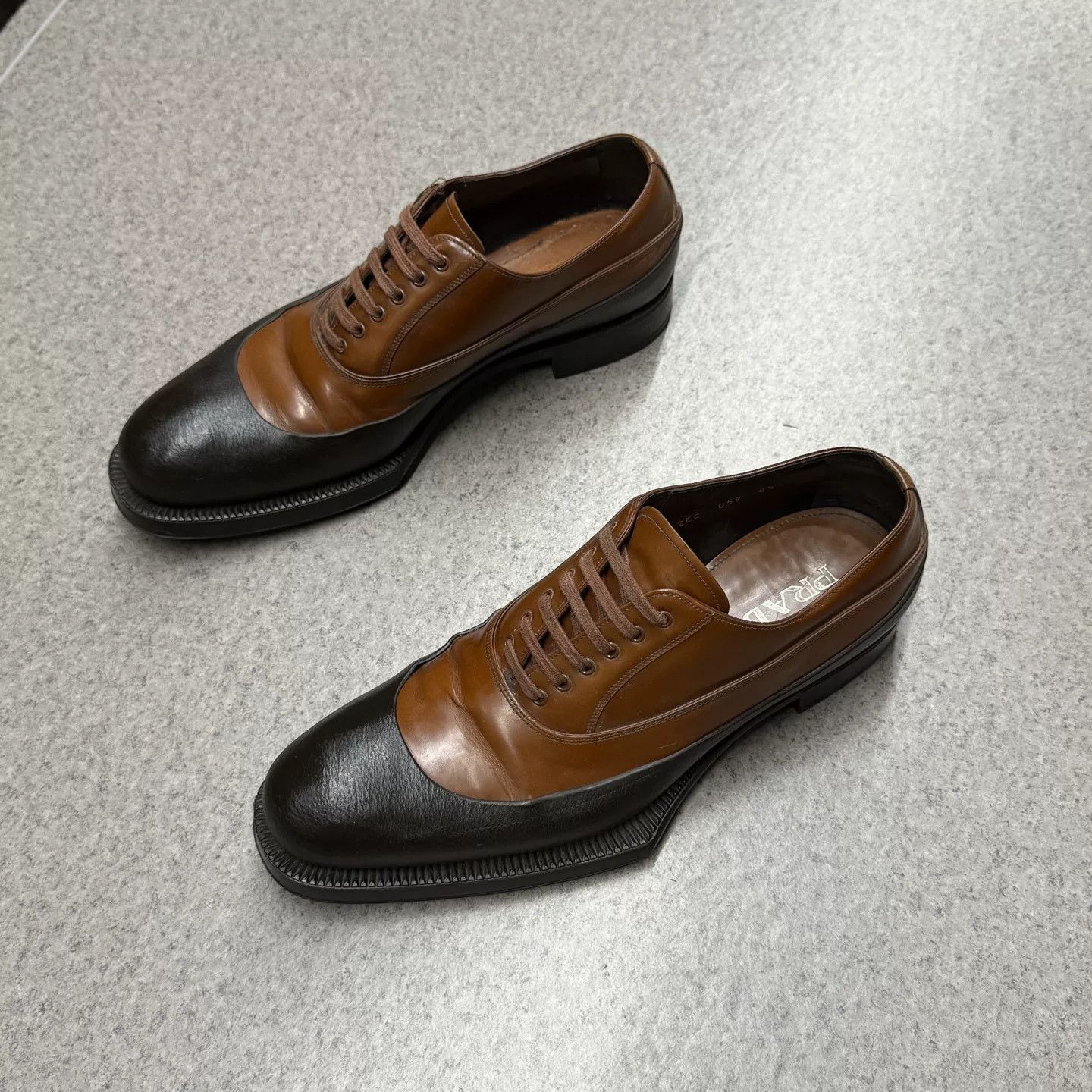Prada Prada 2E Show Black Brown Leather Shoes Size US 8.5 / EU 41-42 - 5 Thumbnail