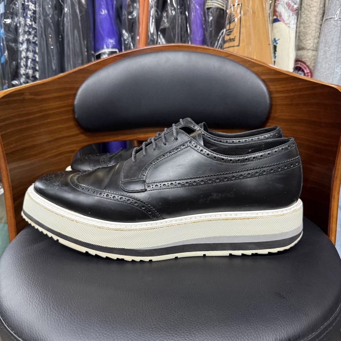 Prada Prada Black Carved Platform Shoes Size US 12 / IT 42 - 6 Thumbnail