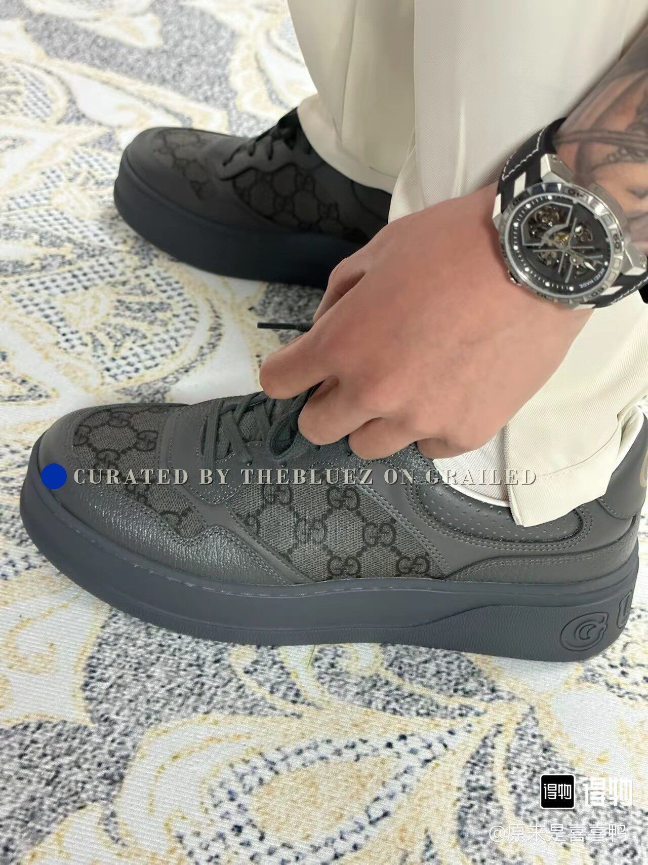 Gucci Gucci Gray Printed Sneakers Size US 11 / EU 44 - 8 Thumbnail