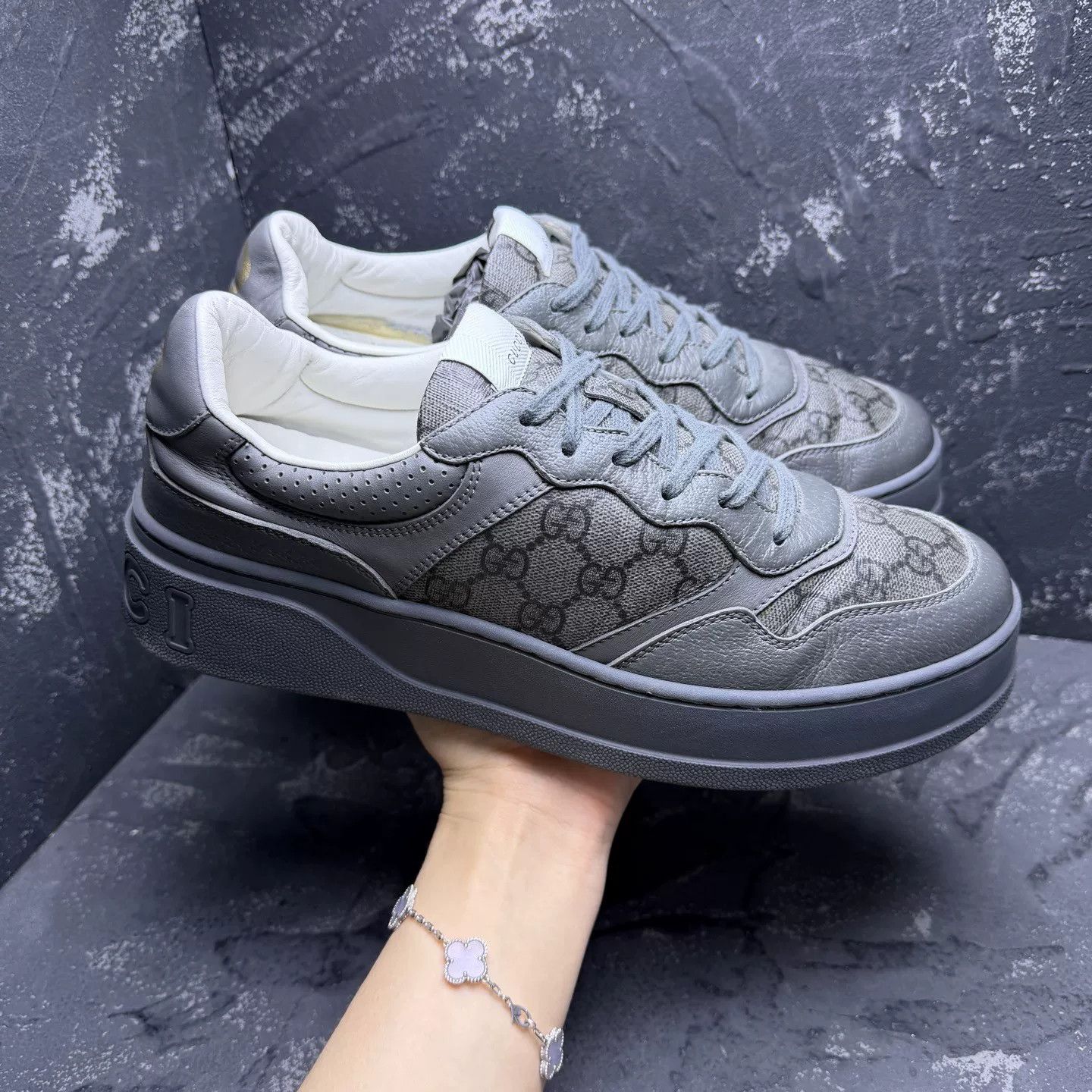 Gucci Gucci Gray Printed Sneakers Size US 11 / EU 44 - 7 Thumbnail