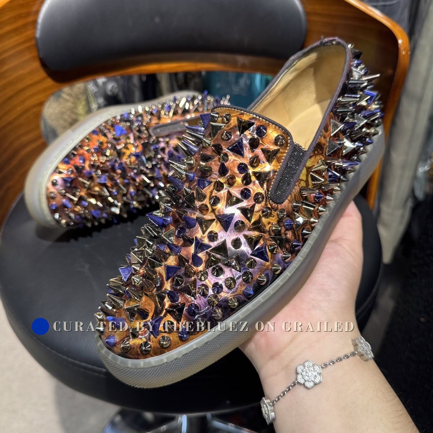 Christian Louboutin Christian Louboutin Red Sole Loafer with Rhinestones Size US 7 / EU 40 - 5 Thumbnail