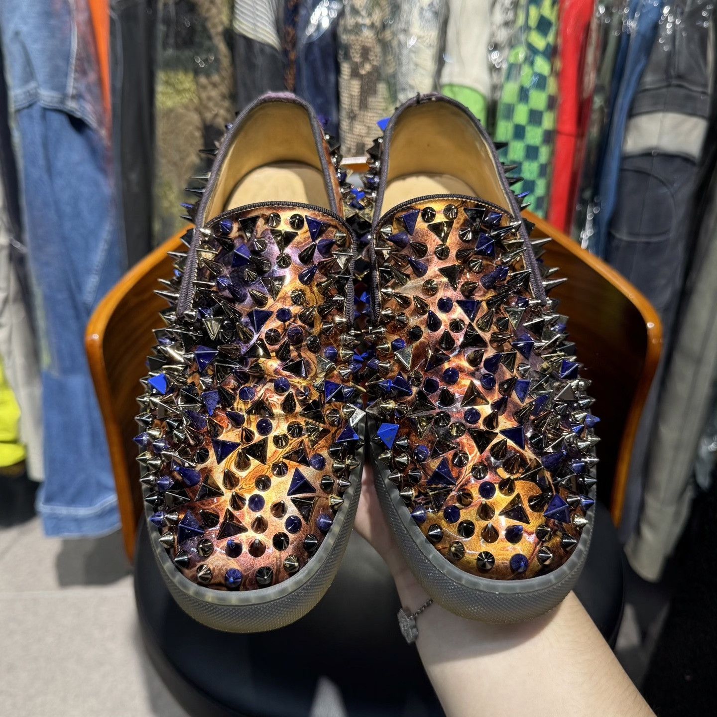 Christian Louboutin Christian Louboutin Red Sole Loafer with Rhinestones Size US 7 / EU 40 - 8 Thumbnail