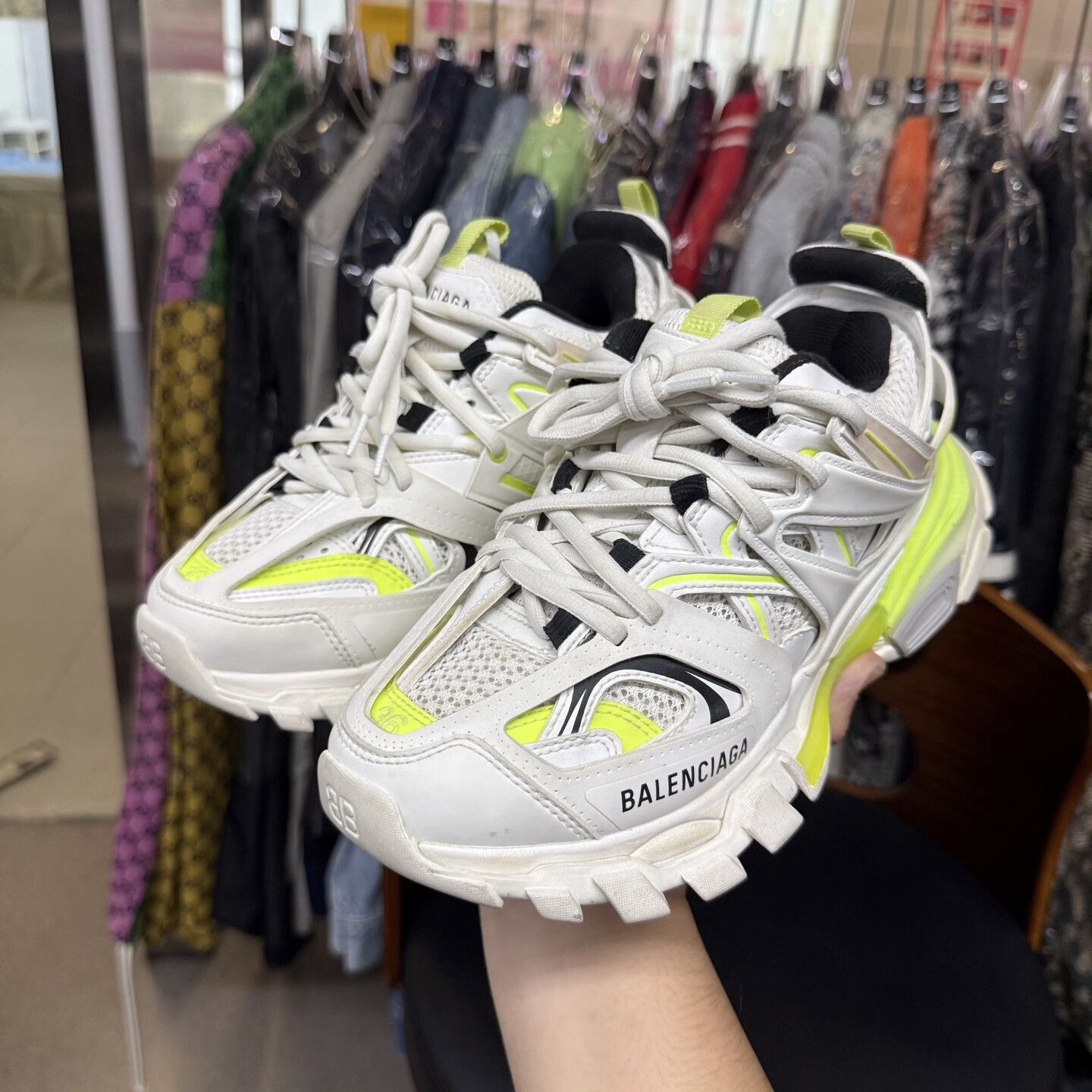 Balenciaga Balenciaga Track White Green Distressed Size US 5 / IT 35 - 5 Thumbnail
