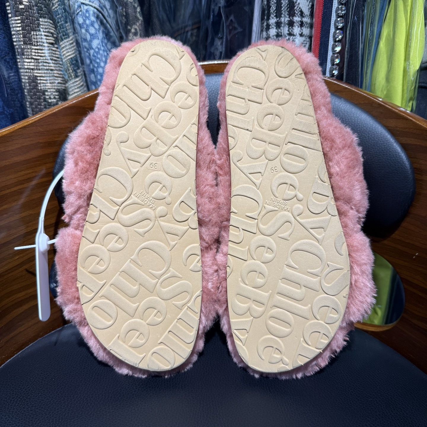 See by Chloe See By Chloe Pink Teddy Cross-Strap Slides Size US 8 / IT 38 - 9 Thumbnail