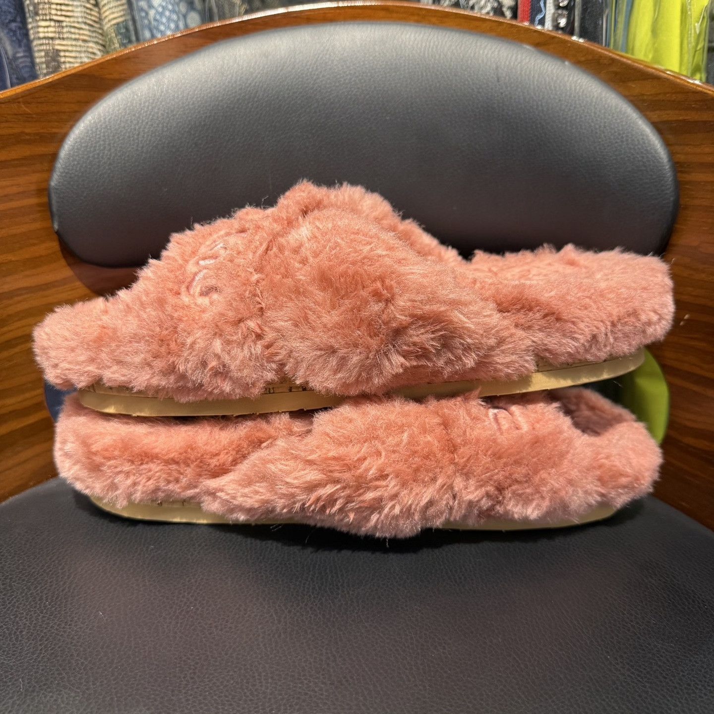 See by Chloe See By Chloe Pink Teddy Cross-Strap Slides Size US 8 / IT 38 - 7 Thumbnail