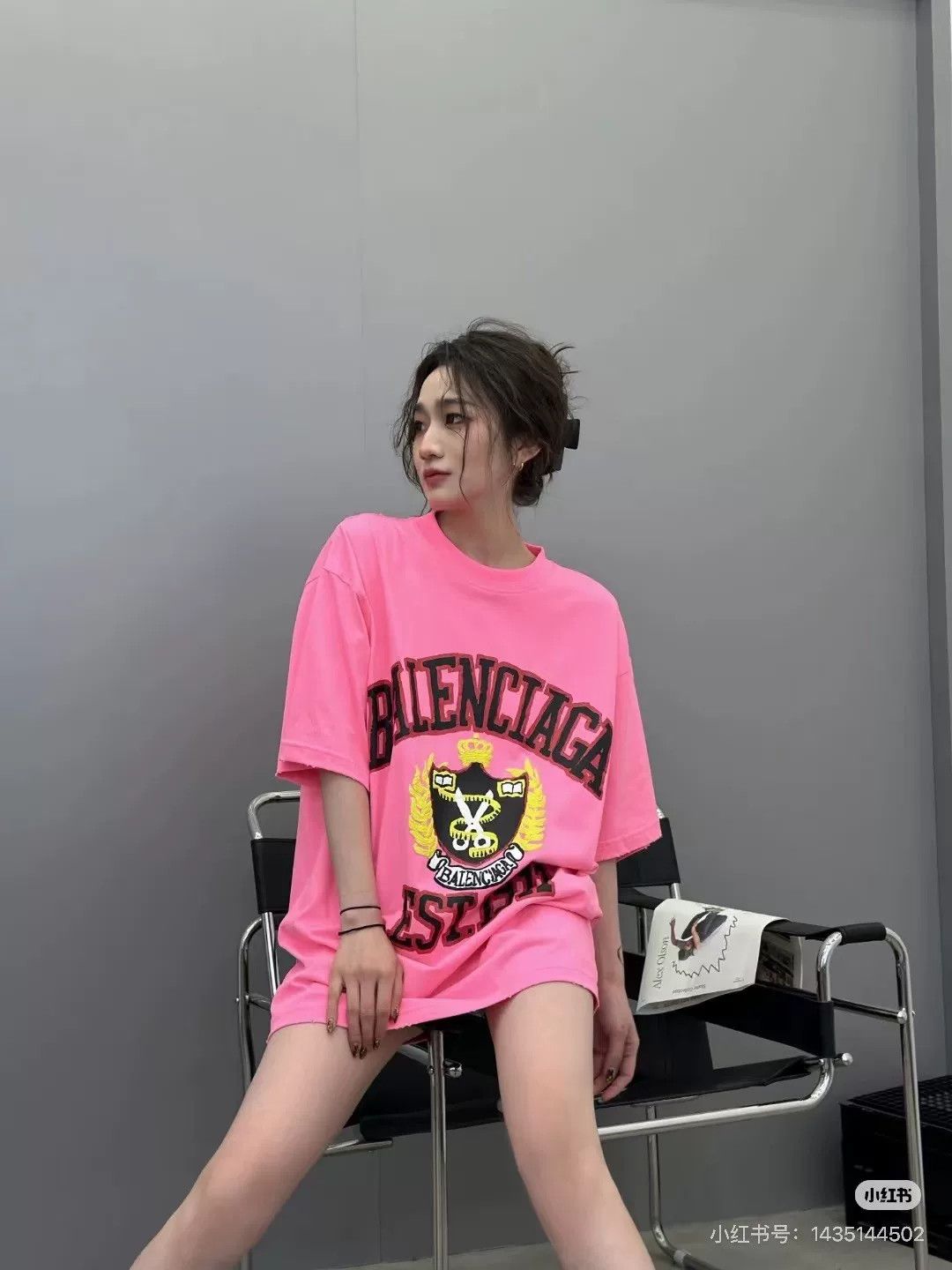 Balenciaga Balenciaga Pink Wheat Ear T-Shirt Size XXS / US 00 / IT 34 - 8 Thumbnail