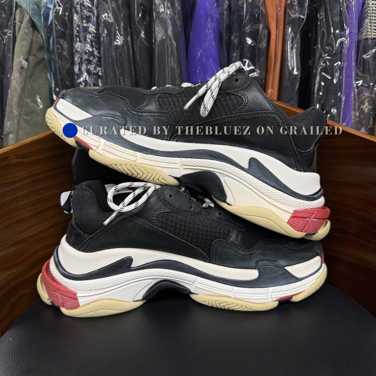 Balenciaga Balenciaga Triple S Black Red Distressed Size US 10 / EU 43 - 7 Thumbnail
