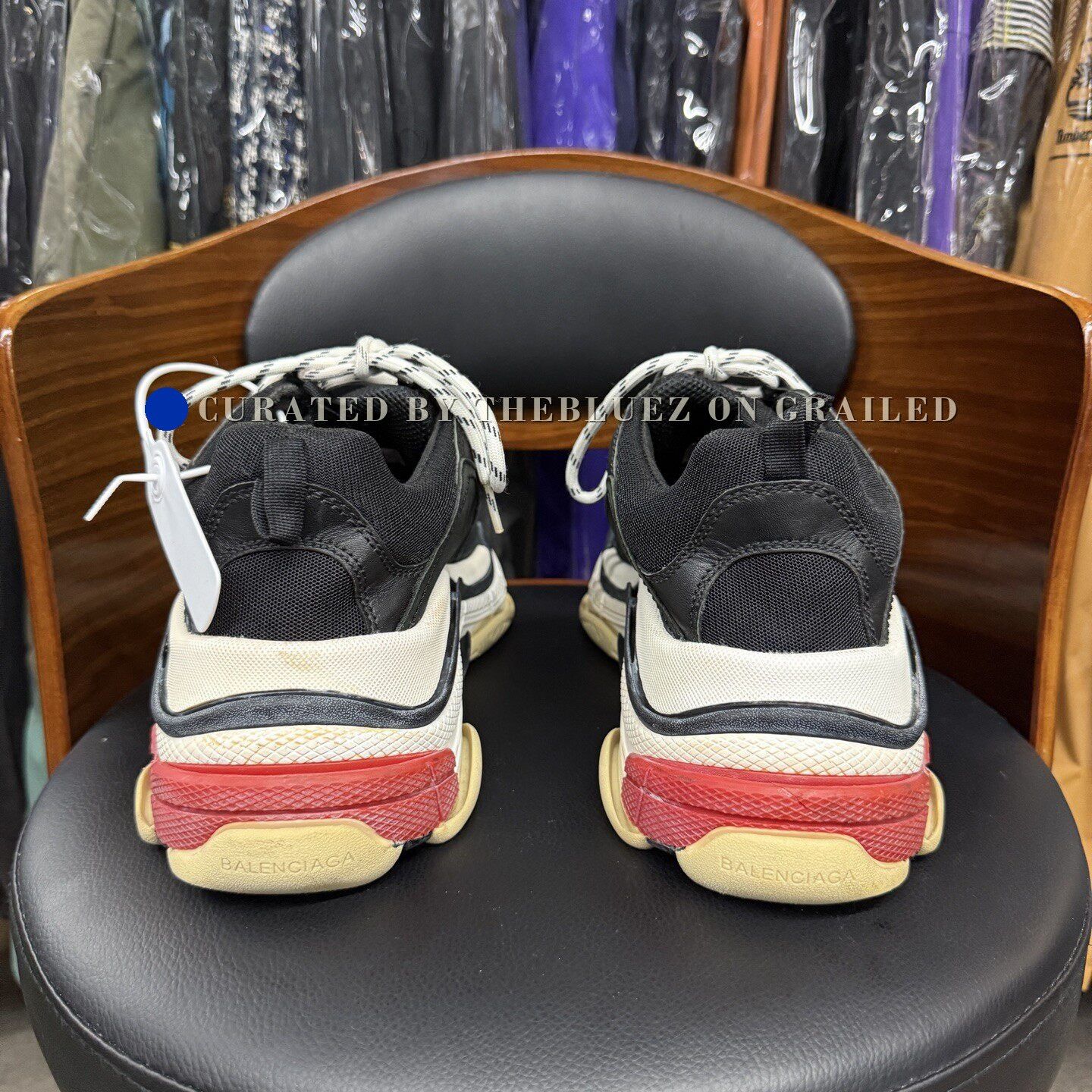 Balenciaga Balenciaga Triple S Black Red Distressed Size US 10 / EU 43 - 3 Thumbnail