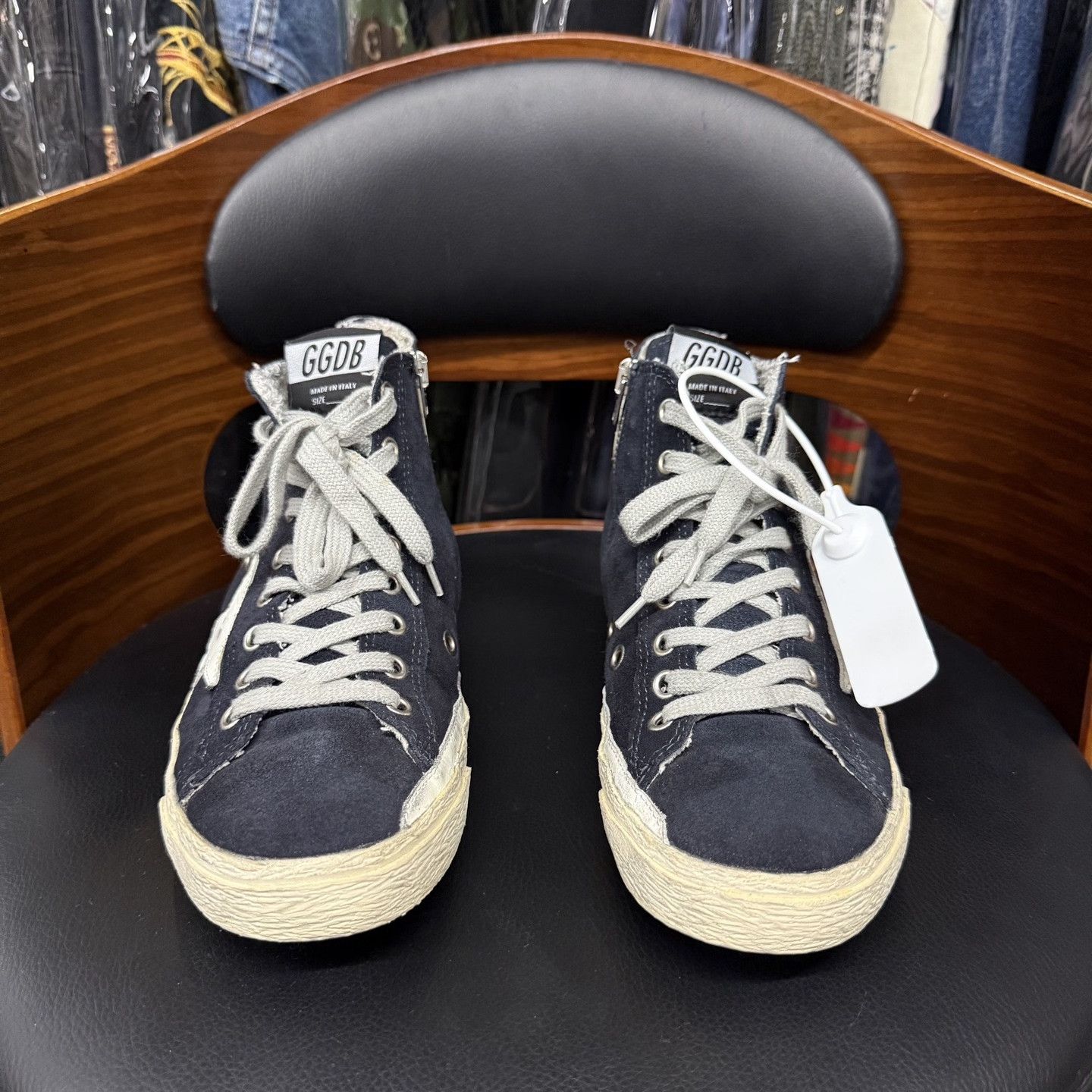 Golden Goose Golden Goose Black High-Top Sneakers Size US 5 / IT 35 - 2 Thumbnail