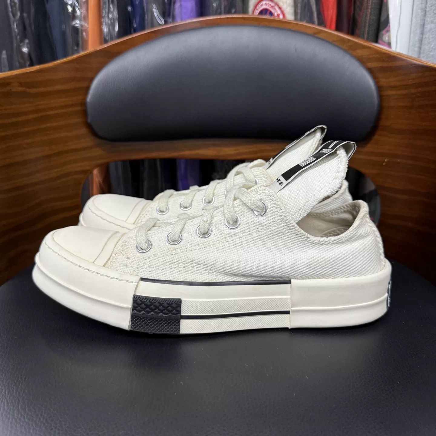 Rick Owens Drkshdw Converse x Ro Drkshdw White Sneakers Size US 6.5 / IT 36.5 - 6 Thumbnail