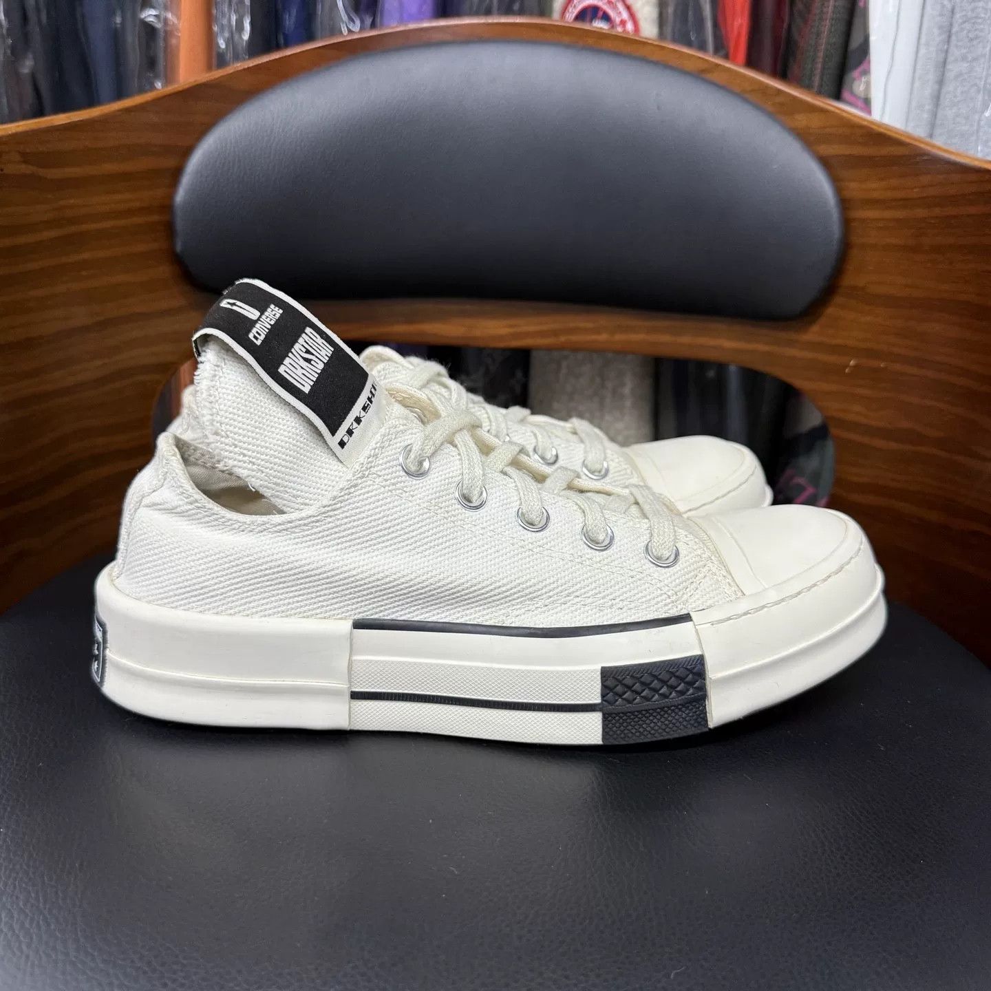 Rick Owens Drkshdw Converse x Ro Drkshdw White Sneakers Size US 6.5 / IT 36.5 - 4 Thumbnail