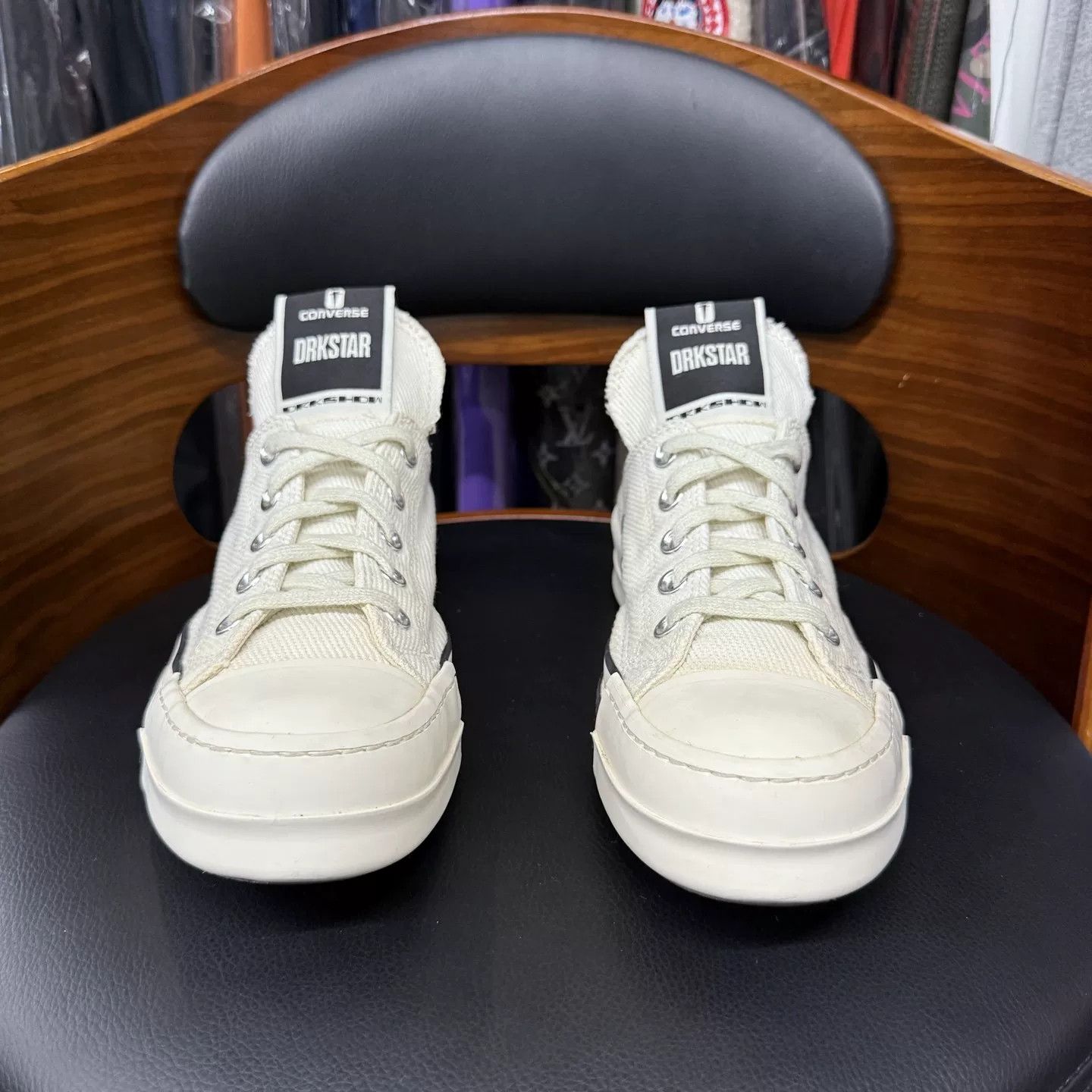 Rick Owens Drkshdw Converse x Ro Drkshdw White Sneakers Size US 6.5 / IT 36.5 - 2 Thumbnail