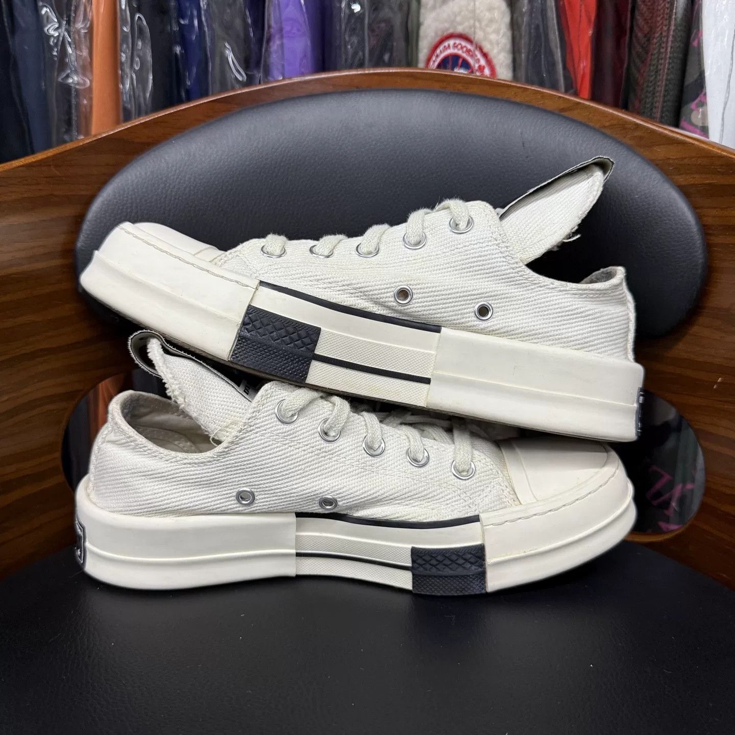 Rick Owens Drkshdw Converse x Ro Drkshdw White Sneakers Size US 6.5 / IT 36.5 - 7 Thumbnail