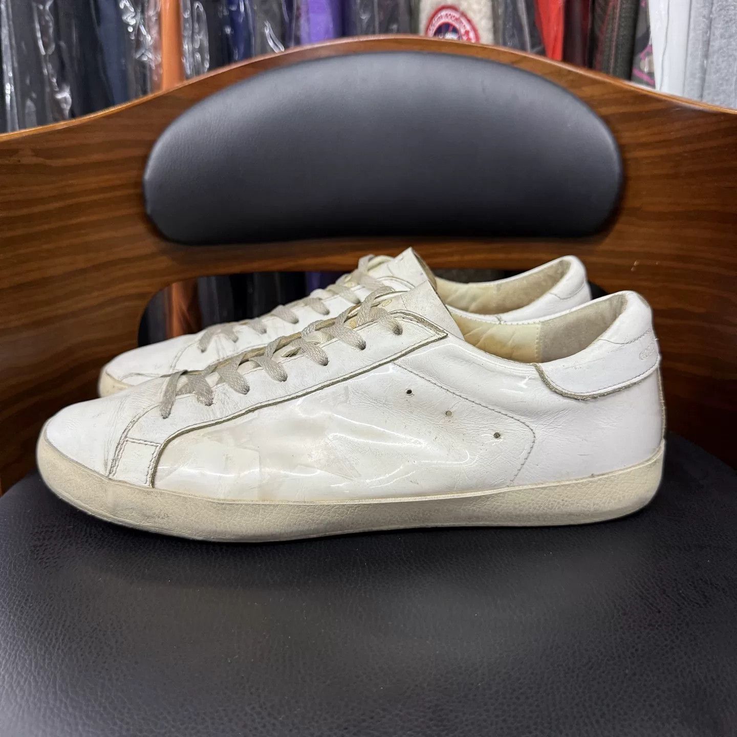 Golden Goose GGDB Original White Distressed Sneakers Size US 10 / EU 43 - 6 Thumbnail