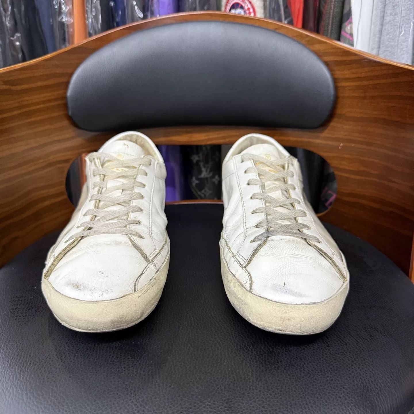 Golden Goose GGDB Original White Distressed Sneakers Size US 10 / EU 43 - 2 Thumbnail