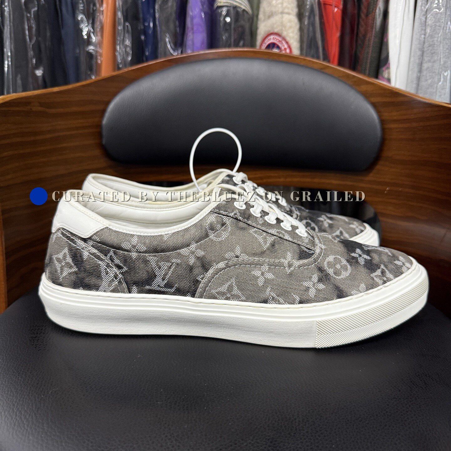 Louis Vuitton LV Ollie Gray Denim Star Print Size US 10 / EU 43 - 4 Thumbnail