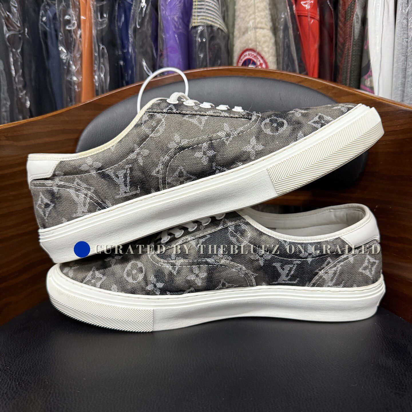 Louis Vuitton LV Ollie Gray Denim Star Print Size US 10 / EU 43 - 7 Thumbnail