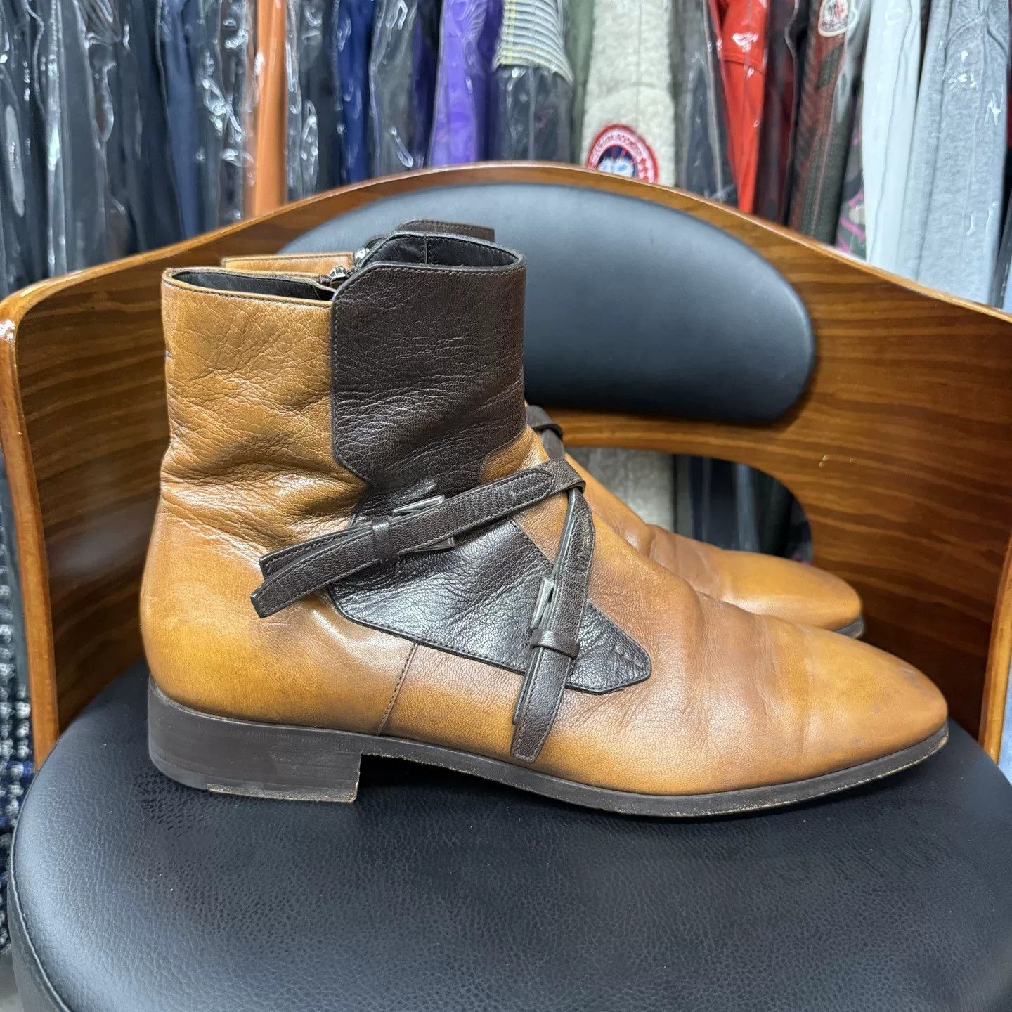 Prada Prada Brown Leather Chelsea Boots Size US 10 / EU 43 - 4 Thumbnail