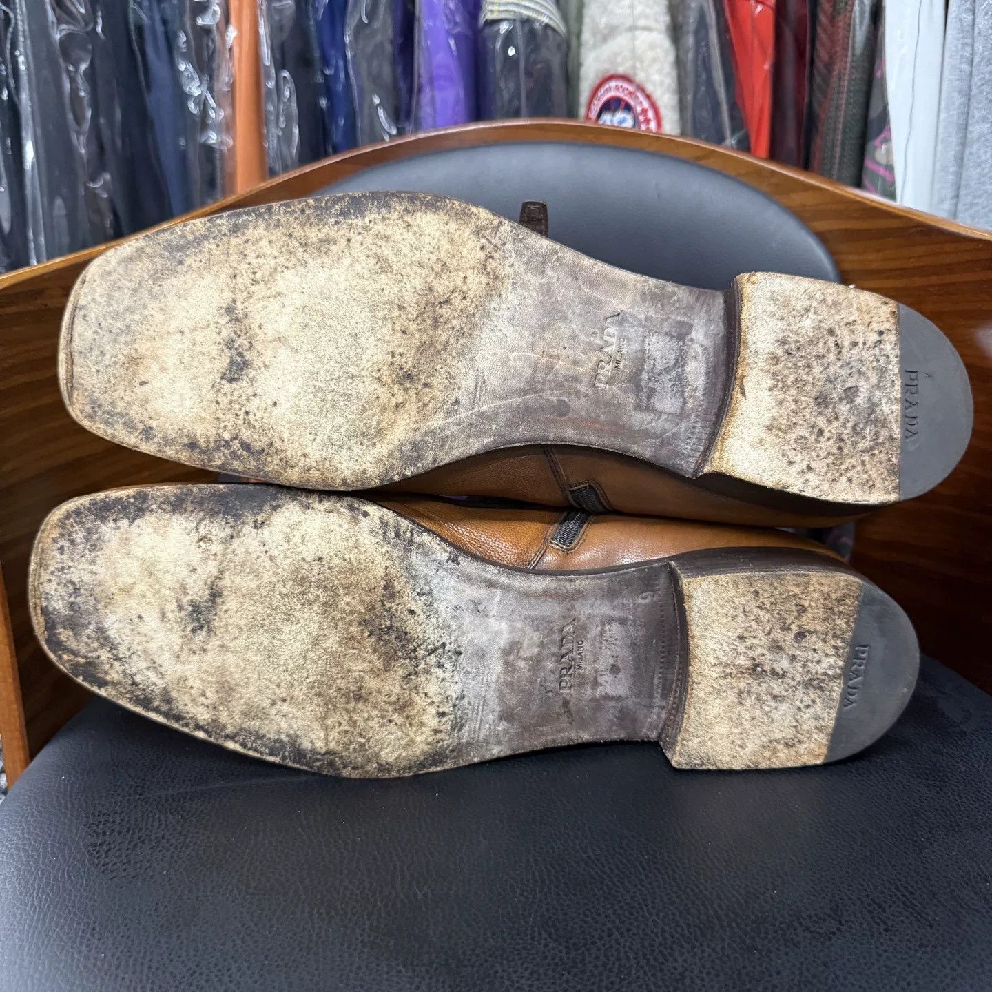 Prada Prada Brown Leather Chelsea Boots Size US 10 / EU 43 - 9 Thumbnail