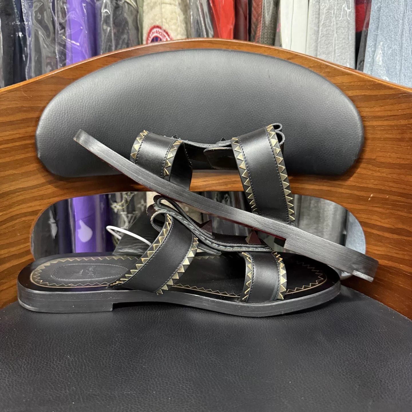 Christian Louboutin Christian Louboutin Black Red Sole Sandals Size US 10 / EU 43 - 7 Thumbnail
