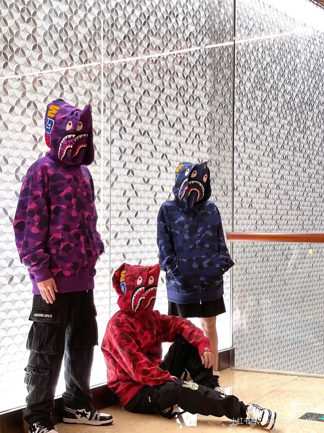 Bape BAPE Purple Shark Head Zip Jacket Size US XXL / EU 58 / 5 - 6 Thumbnail