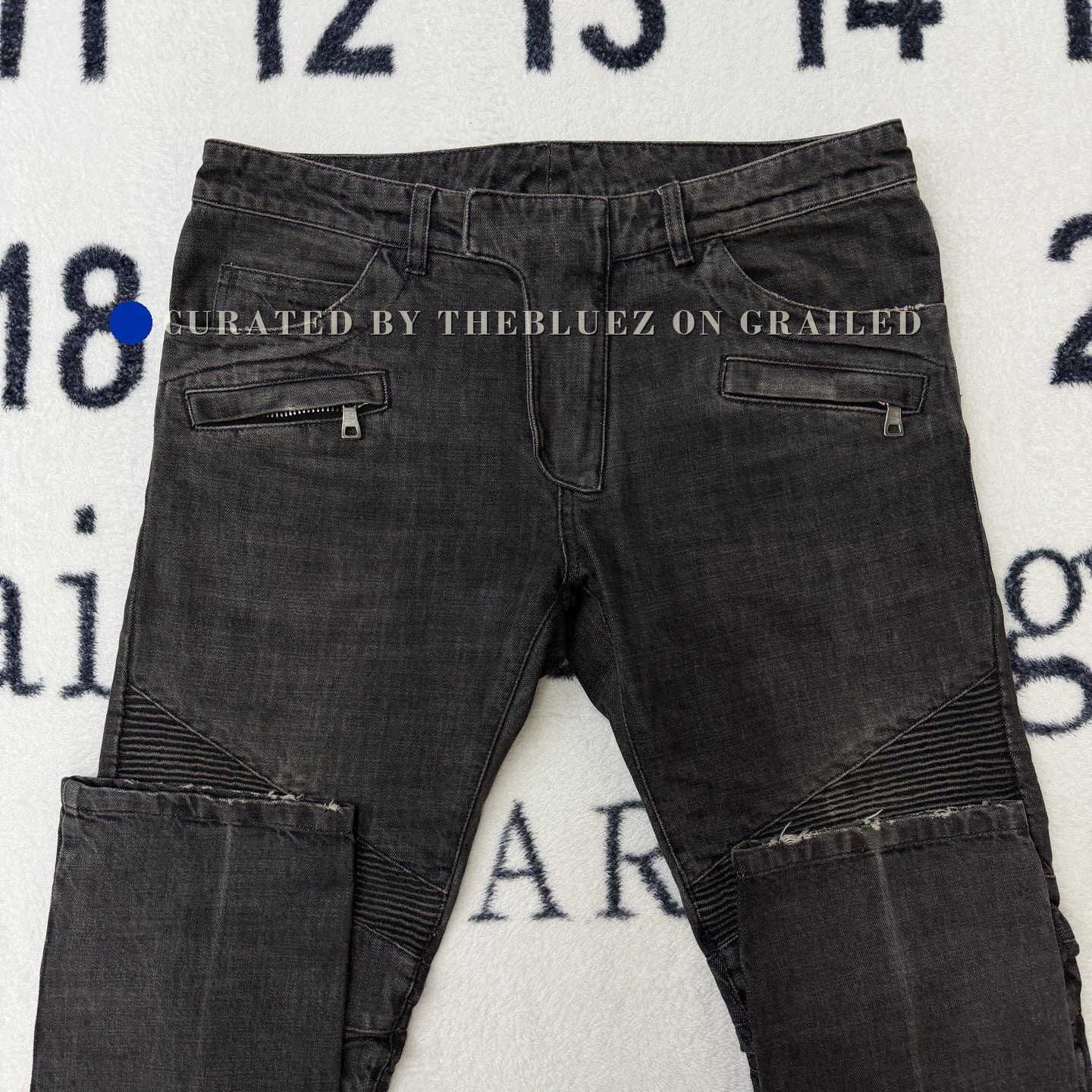 Balmain Balmain Ribbed Biker Black Jeans Size US 32 / EU 48 - 2 Thumbnail