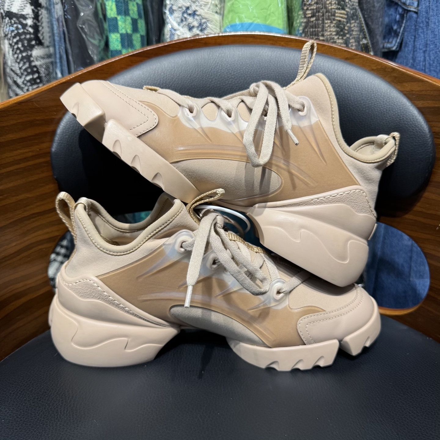 Dior DIOR D-Connect Lambskin Nude Sneakers Size US 5.5 / IT 35.5 - 7 Thumbnail