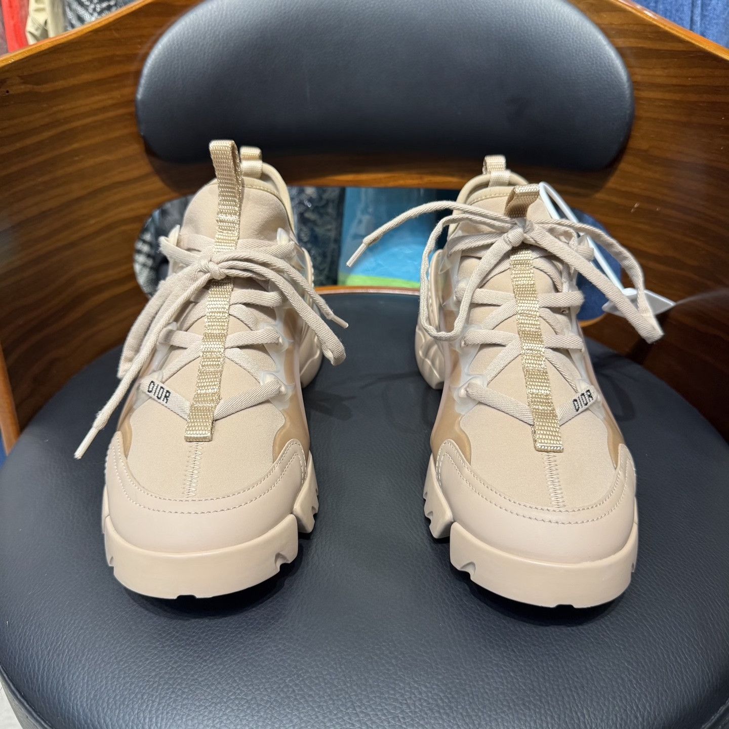 Dior DIOR D-Connect Lambskin Nude Sneakers Size US 5.5 / IT 35.5 - 2 Thumbnail